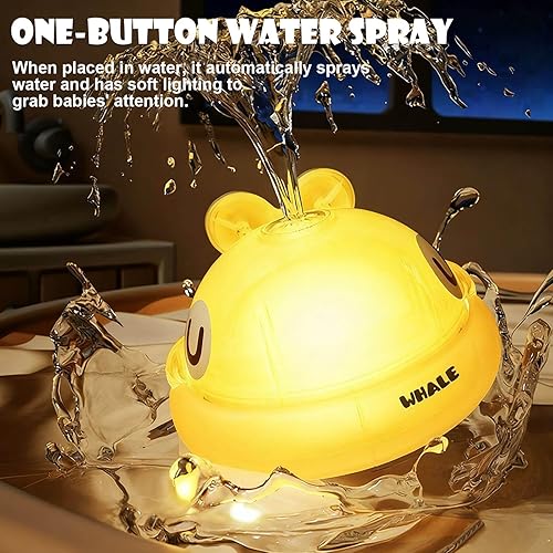 Miniatura 2 de Juguetes de baño para bebés  Juguetes de baño para niños de 1 a 3 años, juguetes de bañera recargables con aspersor de ballena iluminados, juguetes