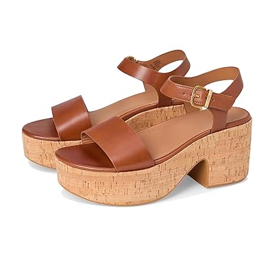 FitFlop Platfforms Leather/Cork Heeled Ankle Strap Sandals Women