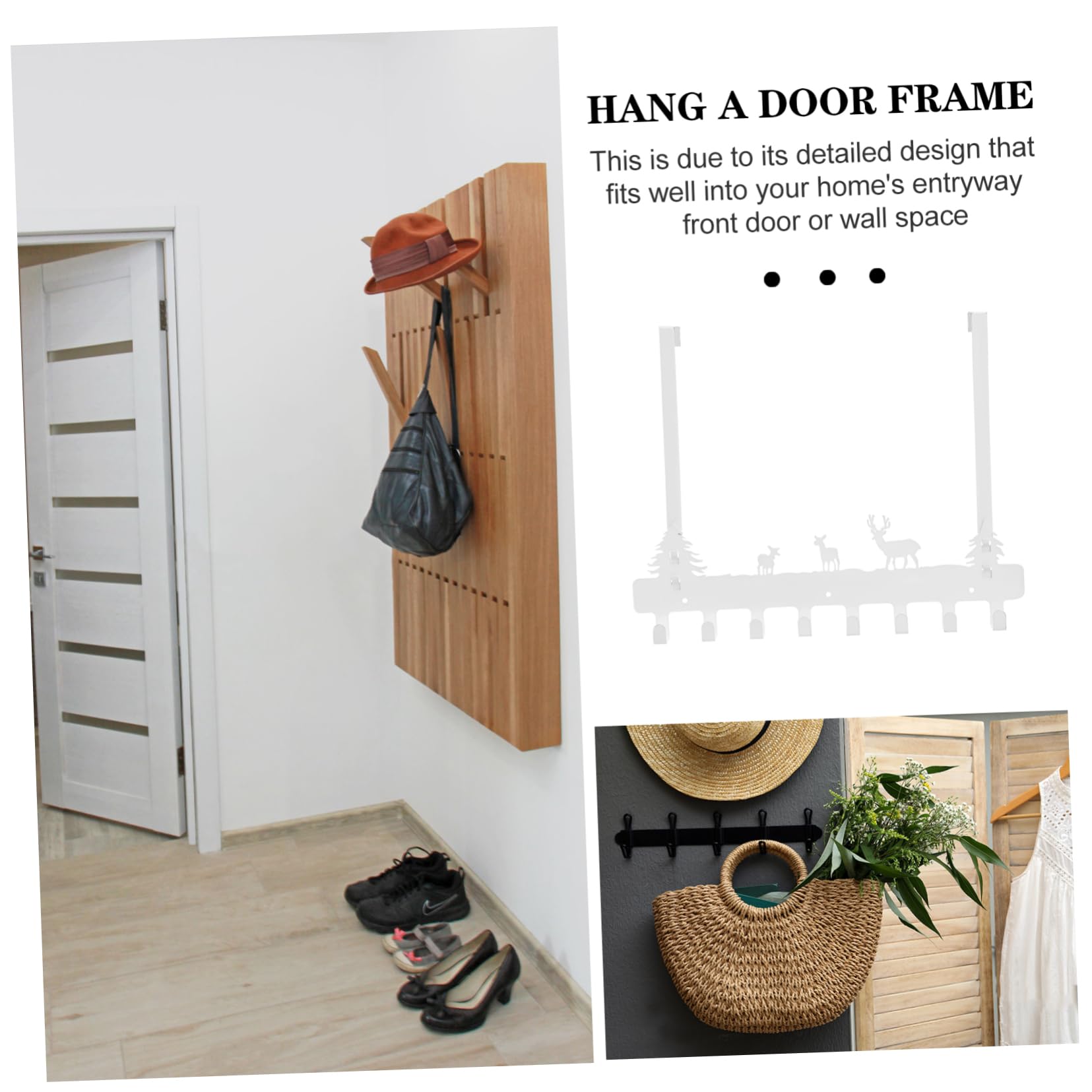 FONDOTIN Over Door Hangers Door Coat and Hat Hook Needed Sturdy Construction Multi-use Organizer for Home