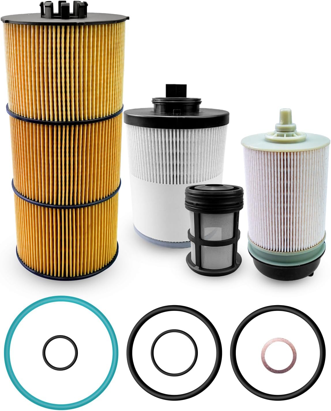 FS20083 Fuel Water Separator Filter & PF9908 Fuel Filter & LF17511 Oil Filter Set Fit for Detroit Diesel ISX DD13 DD15 DD16 Replace A0000905051 A4700903151 P551063 P551005