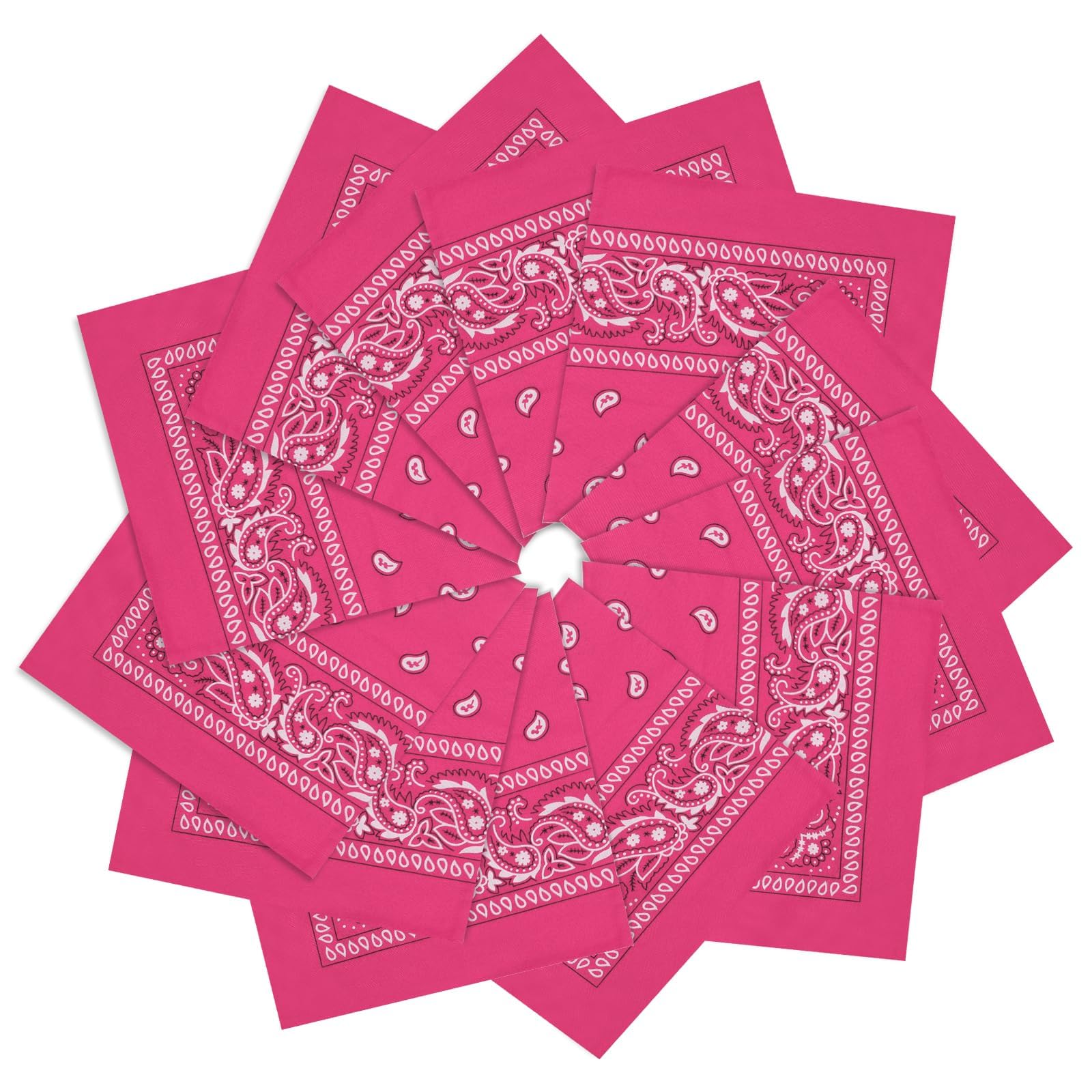 12 Pack Bandanas Unisex Paisley Cowboy Bandanas Bulk Multi Purpose Headband Scarf for Men Women Costume