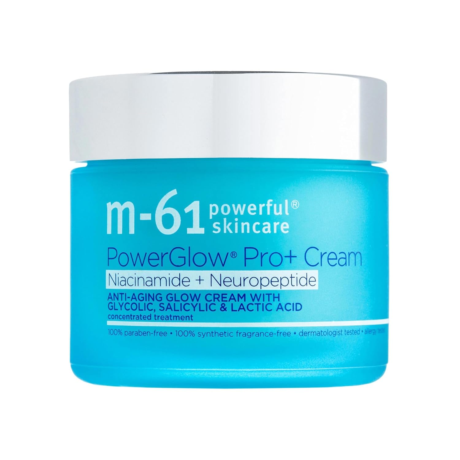 m-61 PowerGlow Pro+ Cream | Moisturizing, Firming Glow Cream With Niacinamide + Neuropeptides And A Powerful Combination Of BHAs/AHAs, 1.4 Fl Oz