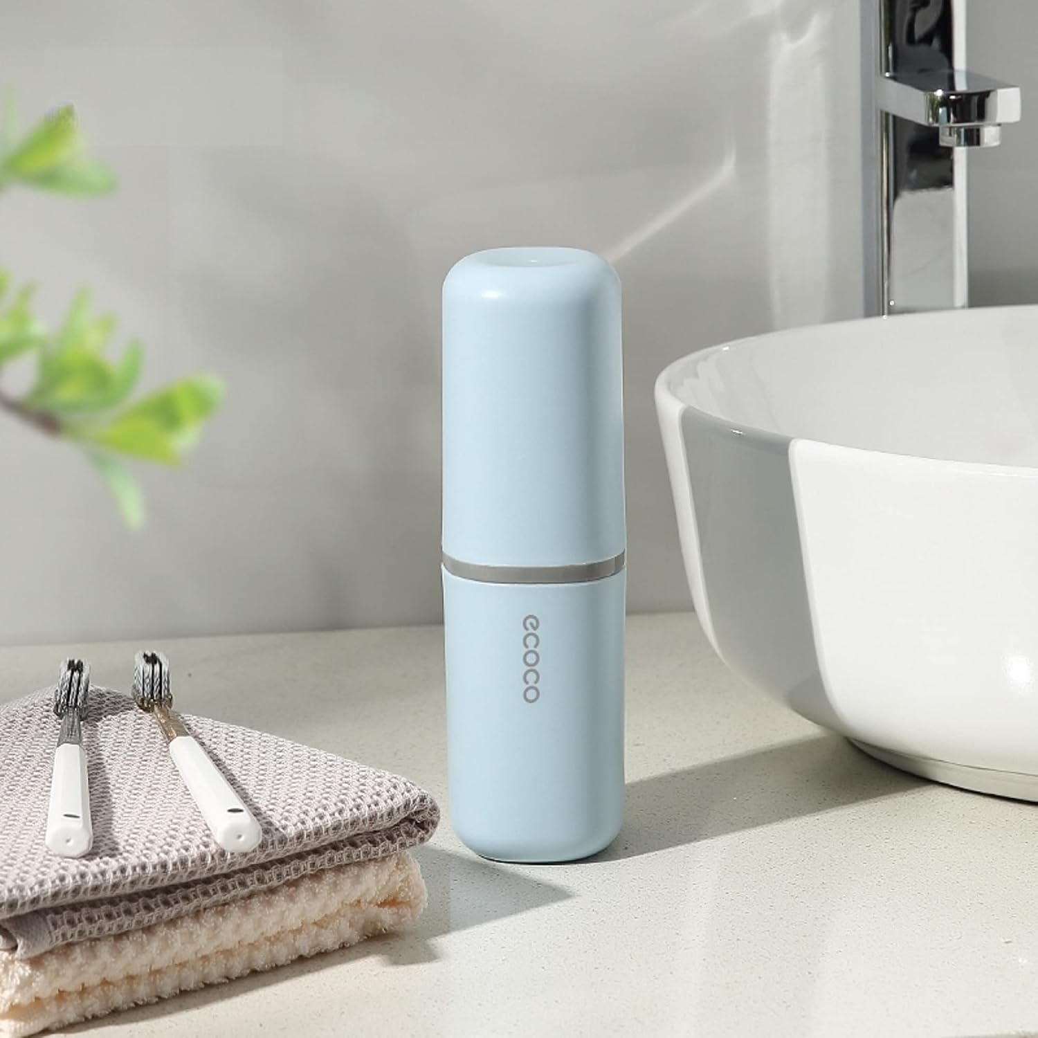 ZWCEGND Toothbrush Travel Case,Multi-Function Portable Toothbrush Cover,Dustproof Toothbrush Holder,Suitable for Business Camping Travel or Daily Use(Blue) - Image 3