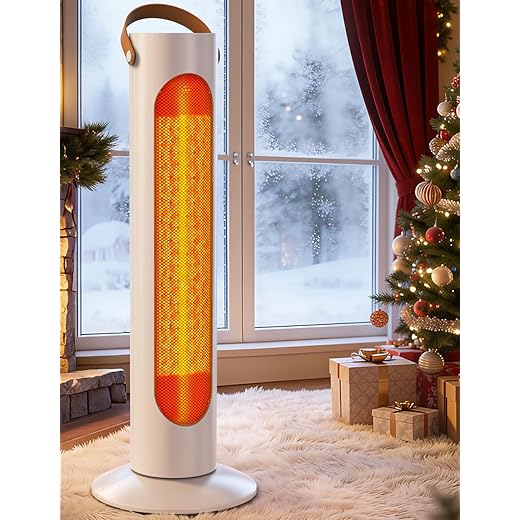 Outdoor Heaters for Patio w/4 Modes, 350Sq.ft 1S Heating, 1500W PTC Ceramic Electric Patio Heater for Outdoor Use, Overheating & Tip-Over Protection, Space Heaters for Indoor Use Large Room