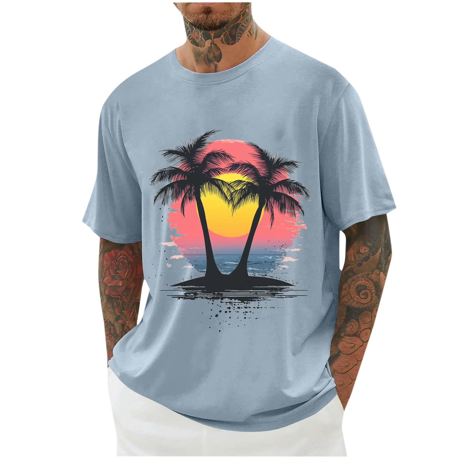 Graphic T-Shirts for Men S - 4XL Performance Short Sleeve Graphic Art Tees