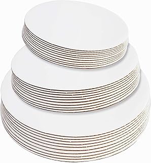 ONE MORE 18-Pack White Cake Board Rounds,Circle Cardboard Round Base 6,8 and 10 inch, Disposable Coated Cake Plate 6 of Each Size,Pack of 18