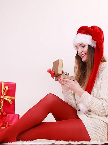 Miniatura 3 de Sumind 4 pares de medias de Navidad a rayas para mujer, medias altas hasta el muslo, medias para Navidad, fiesta temática de cosplay (color A),