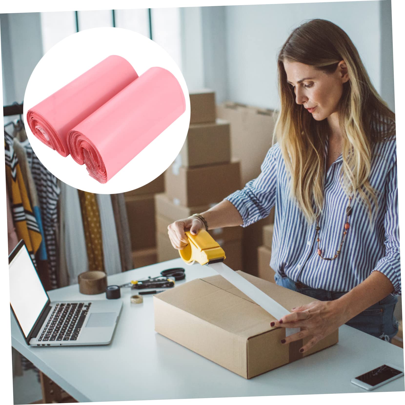 SHINEOFI 4 Set Buste Adesive Impermeabili Sacchetti Per Spedizioni Con Chiusura Autoadesiva Per Shirt Jeans E Cosmetici 200 Pezzi*4