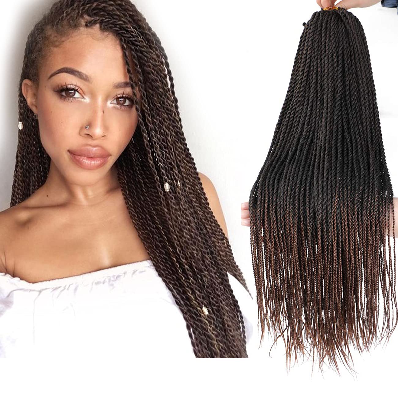 Senegalese Twist Crochet Hair 8 Packs Prelooped Synthetic