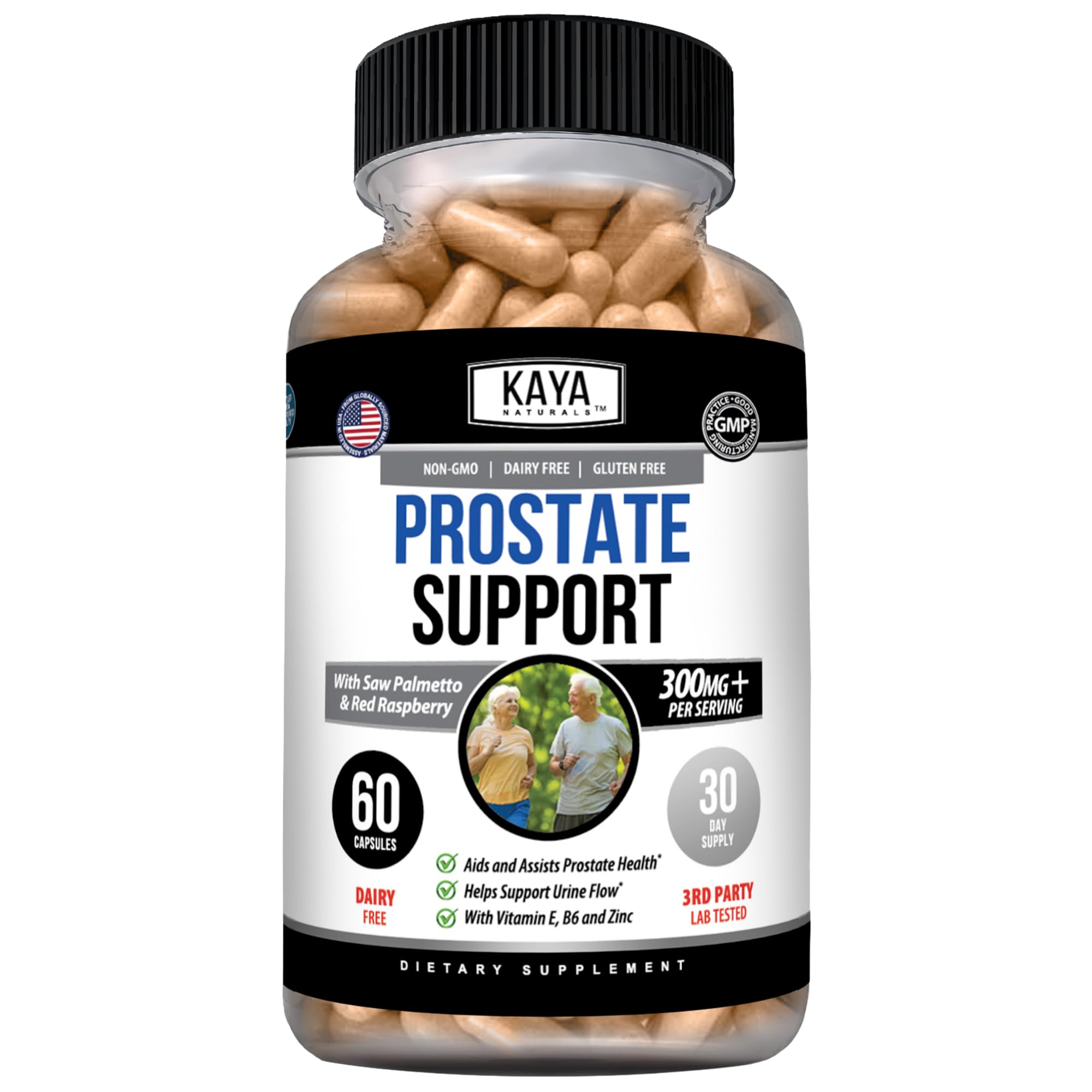 Kaya Naturals Prostate Support with Saw Palmetto & Pygeum, 60 Capsules 60 Count (Pack of 1)