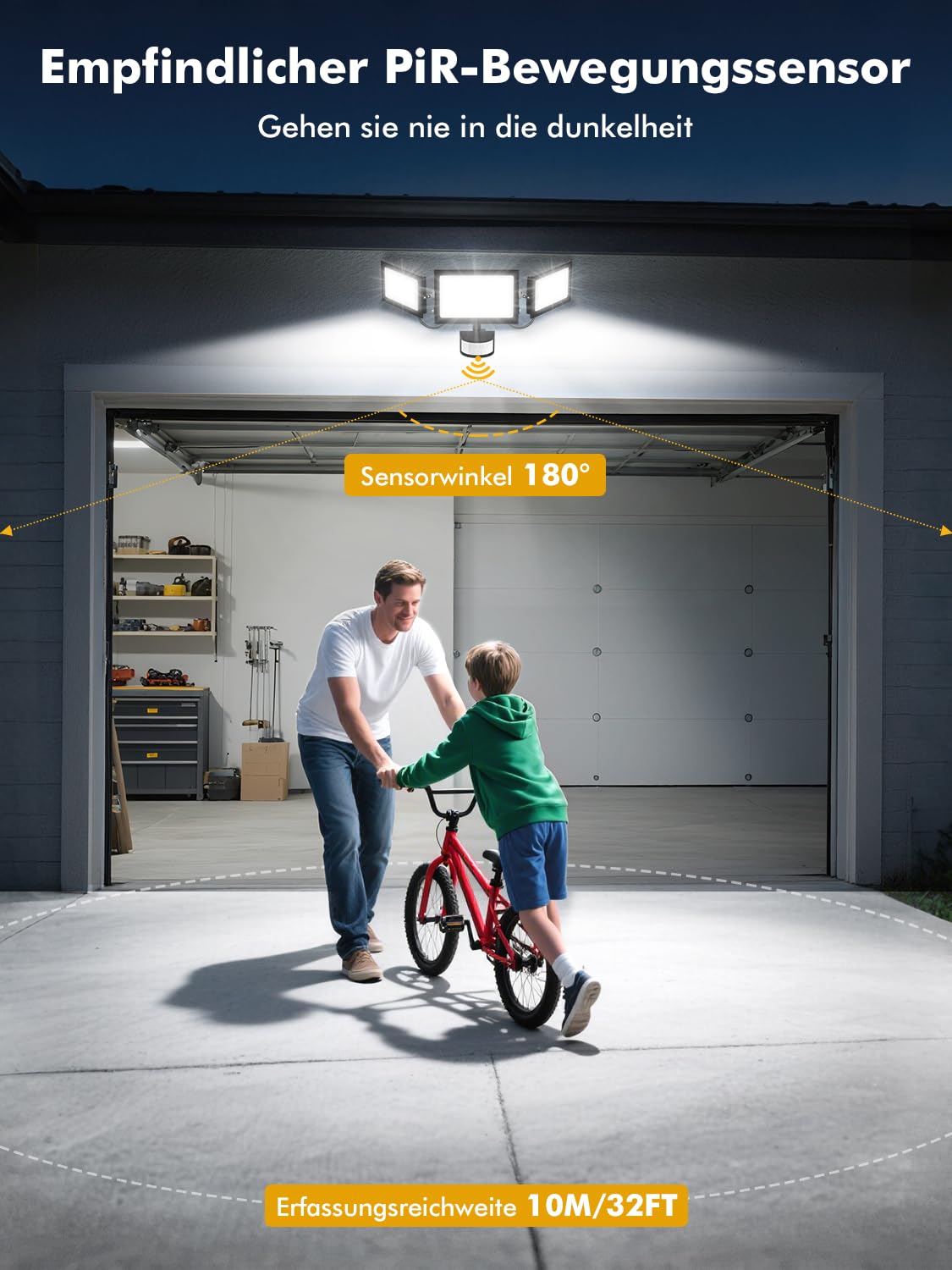 LED Strahler mit Bewegungsmelder Außen 150W 2 Stück,6500K Scheinwerfer mit Fernbedienung,15000LM Superhell Außenstrahler,IP66 Wasserdicht LED Fluter Flutlicht für Garten Veranda Garage
