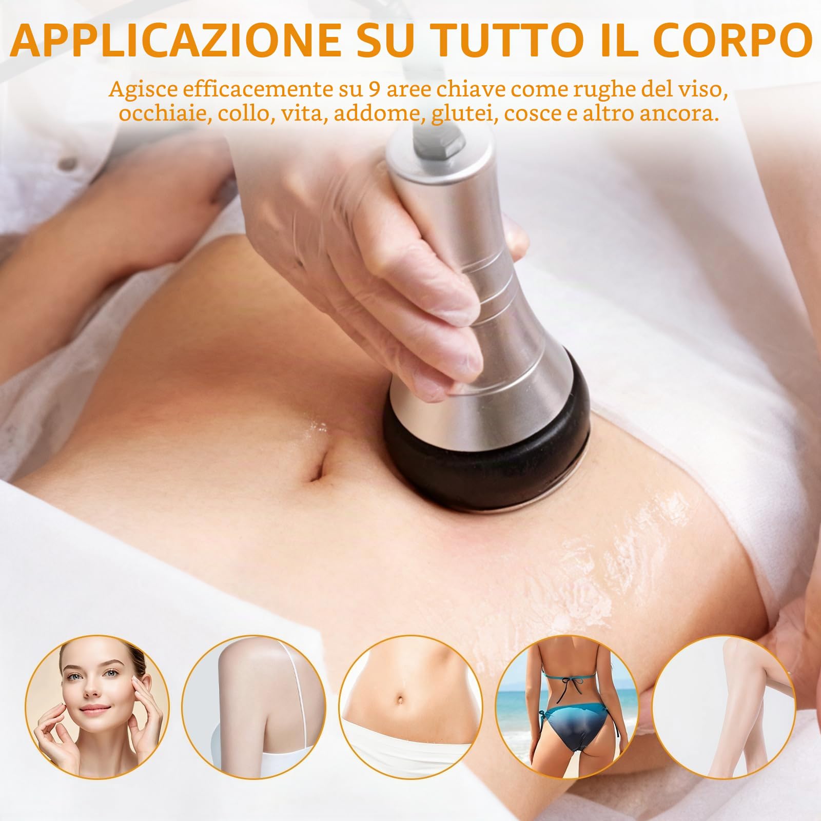 40K Corpo Dimagrante Macchina, 4 in 1 Radiofrequenza Professionale Viso e Corpo Massaggiatore Anti Cellulite, Macchina di Bellezza per Cavitazione Rassodanti e Tonificanti per Viso