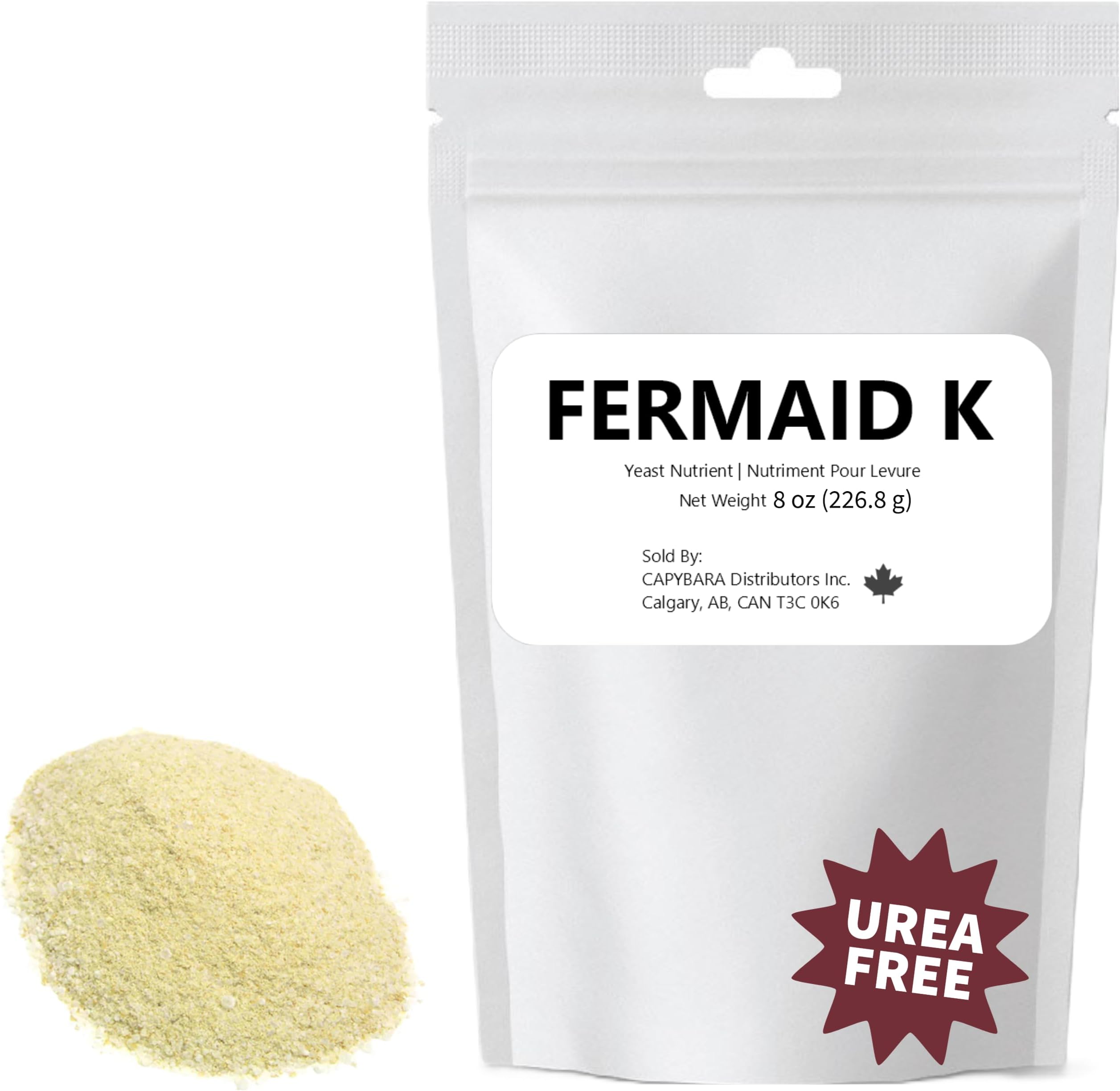 Fermaid K Yeast Nutrient - 8 oz (226.8 g) - Make Wine Cider Mead Kombucha At Home - Sold by CAPYBARA Distributors Inc.