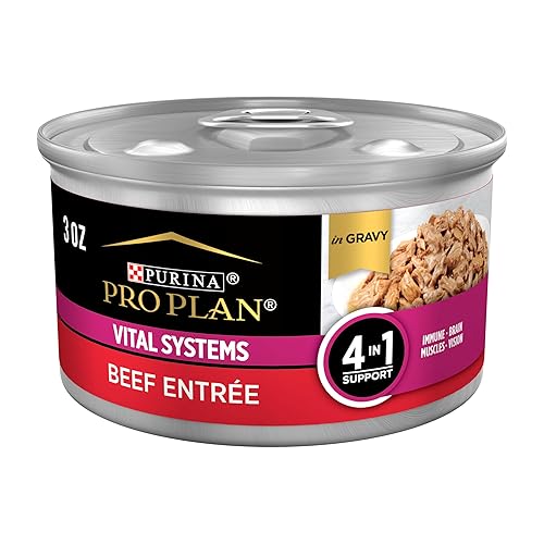 Purina Pro Plan Wet Cat Food Vital Systems - Alimento para gatos en salsa húmeda 4 en 1 para inmune, cerebro, músculos y visión, (paquete de 24)