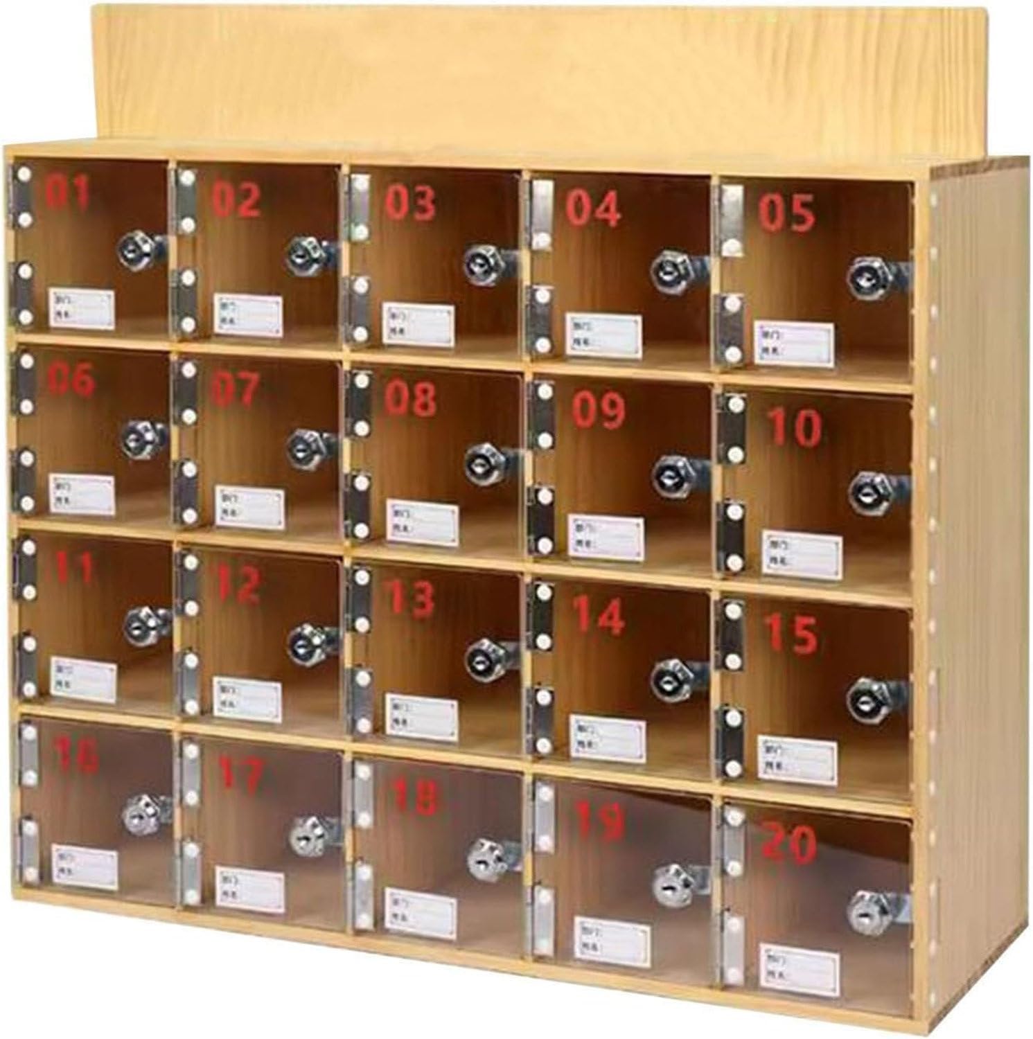 Solid Wood Cell Phone Storage Cabinet, Cell Phone Storage Cabinet with Door Locks/Keys,Wall Mounted Cell Phones Storage Cabinet,for Examination Halls/Factory 25Slots