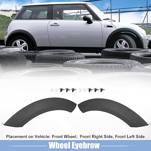 Miniatura 2 de X AUTOHAUX Par de guardias de arco de rueda delantera derecha lado 51131505866 lado izquierdo delantero 51131505867 negro para BMW Mini cobre