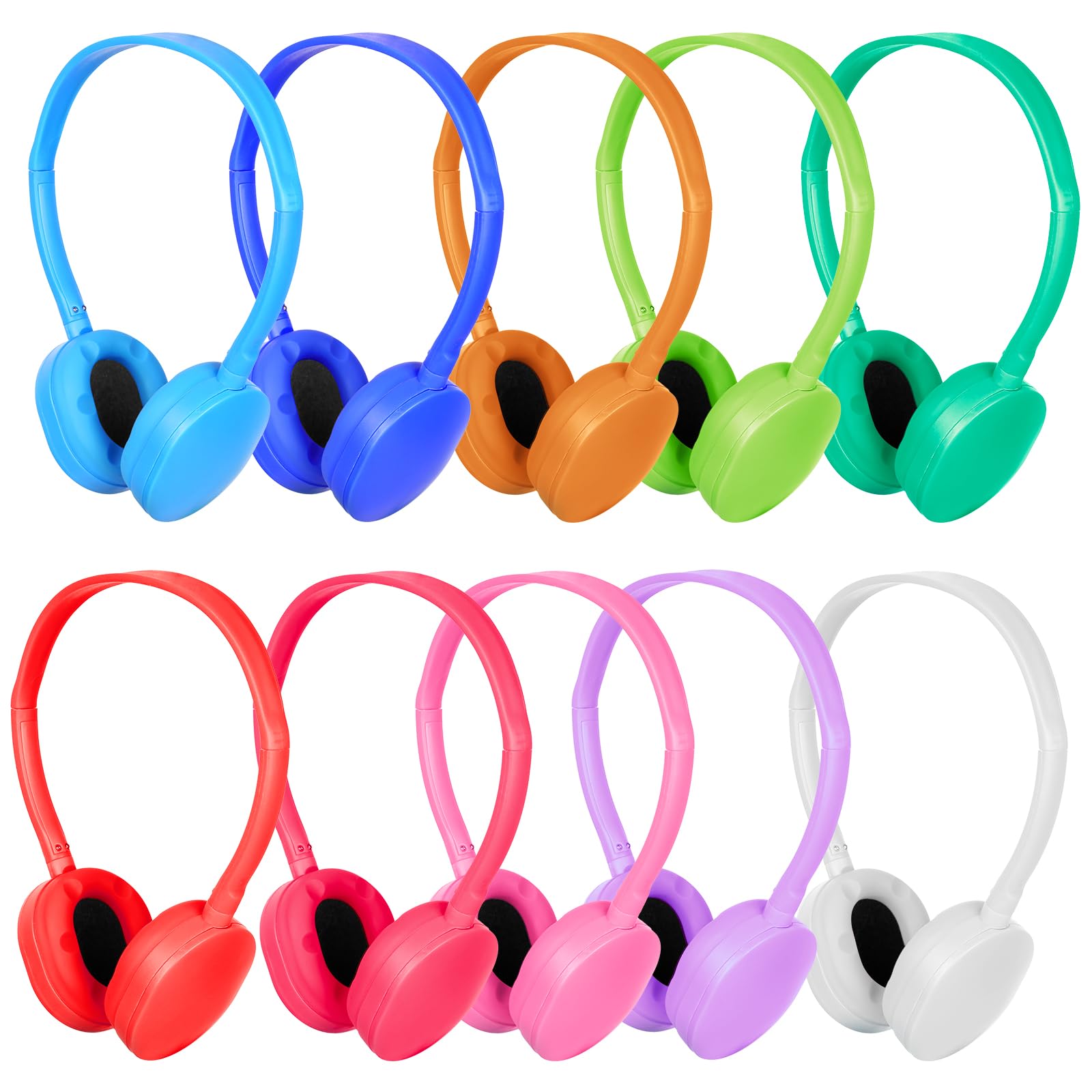 OSSZIT Classroom Kids Headphones Bulk 15 Pack Class Set of Headphones for School Students Children Toddler Boys Girls Teen (10 Colors)