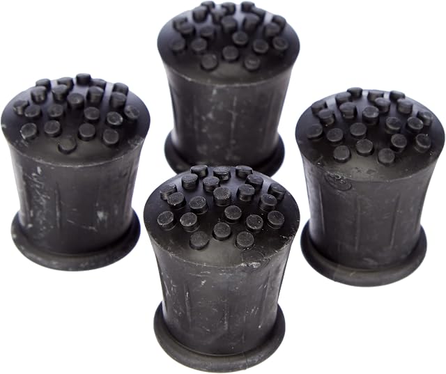 Merriway BH05582 (4 Pcs) Heavy Duty Rubber Walking Stick Ferrule Protectors Cane Tips, 19mm (3/4 inch) Black - Pack of 4 Pieces