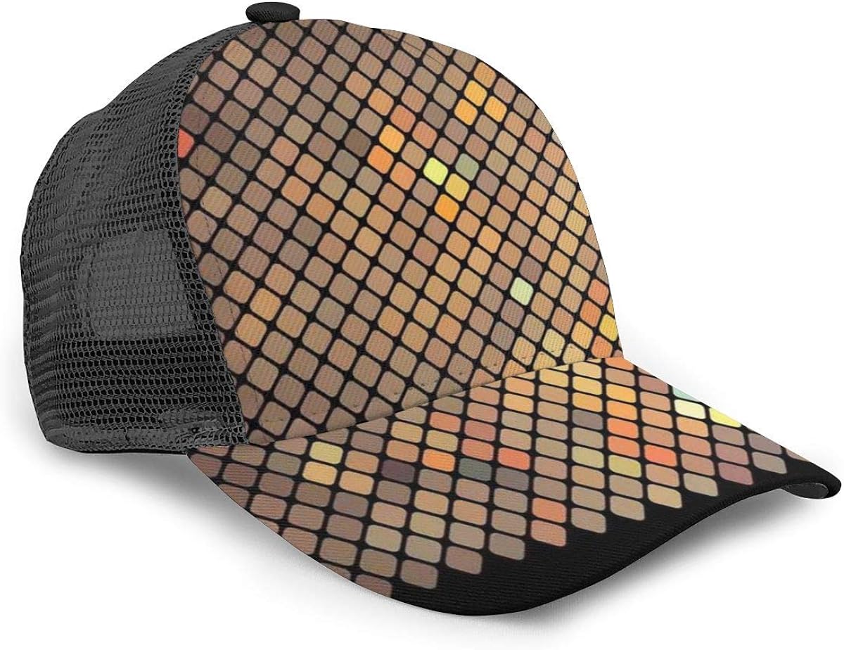 Unisex Baseball Cap Vibrant Mosaic of Diagonal Squares Caps Snapback