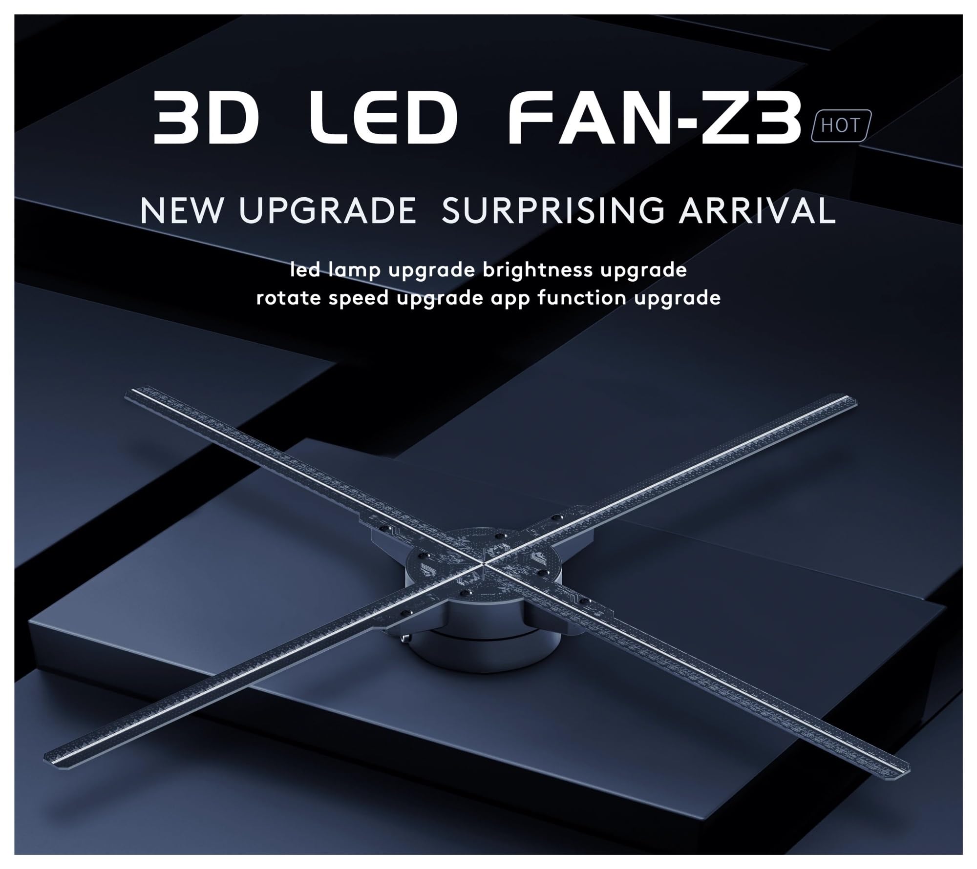 Wentylator z hologramem 3D, Projektor holograficzny 3D Ekran wentylatora Wifi Lampa holograficzna LED Zawieszenie gołym okiem Wyświetlacz wirtualnego obrazu
