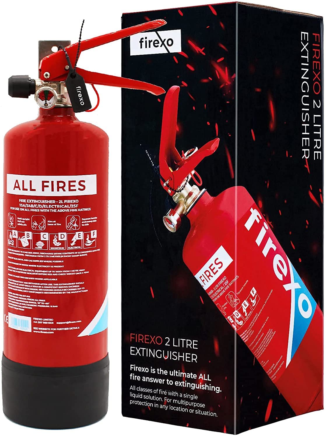 Buy Firexo 2 Litre ALL FIRES Extinguisher, 2 Litre Fire Extinguishers