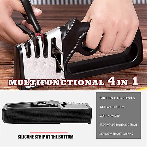 Miniatura 6 de Afilador de cuchillos de cocina de 4 ranuras para reparar, moler, hoja de pulido, herramienta profesional para afilar cuchillos de cocina, afilador
