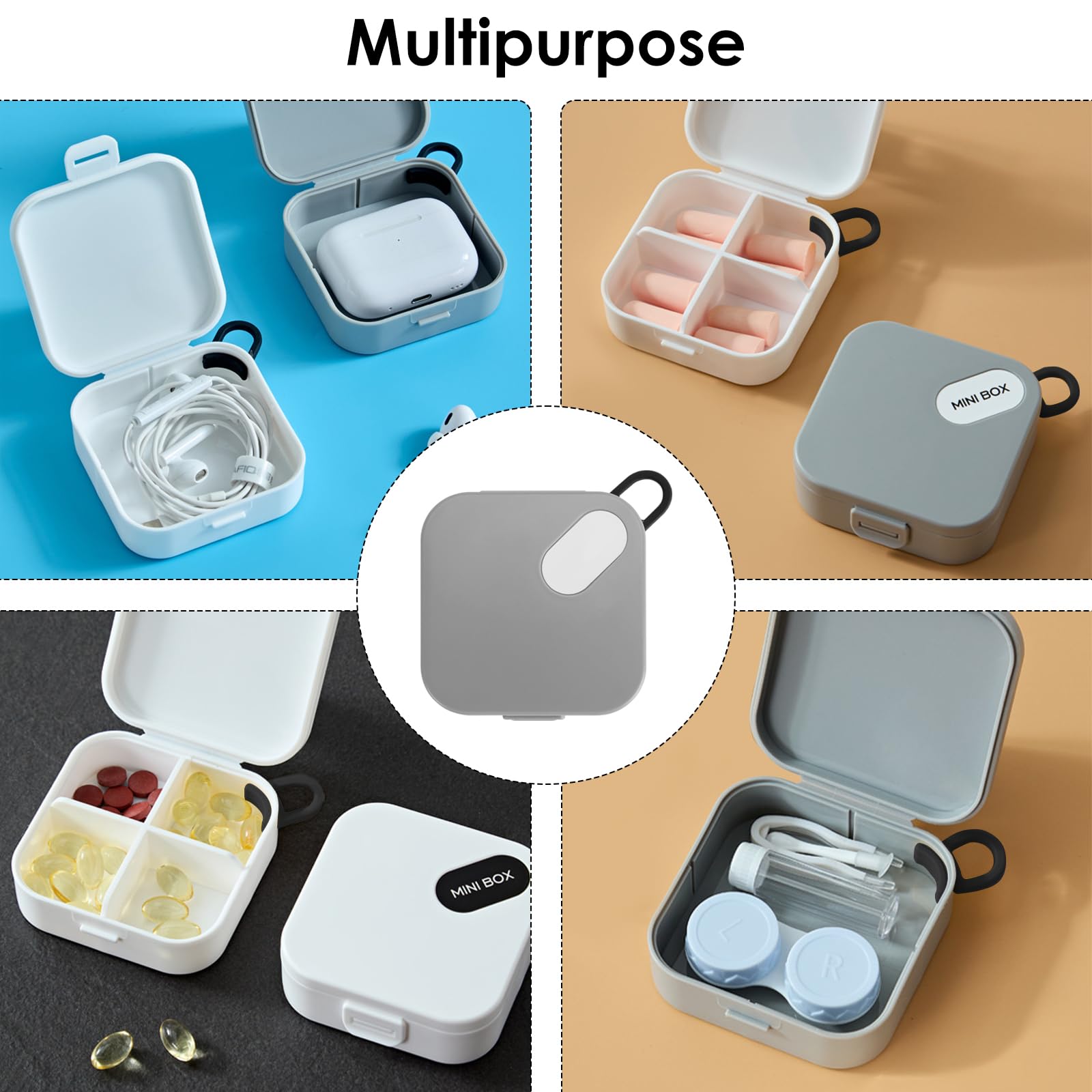 Adorila Paquete de 2 fundas de transporte portátiles para tapones para los oídos, funda impermeable para tapones para los oídos con llavero, funda de transporte de viaje para tapones para los oídos