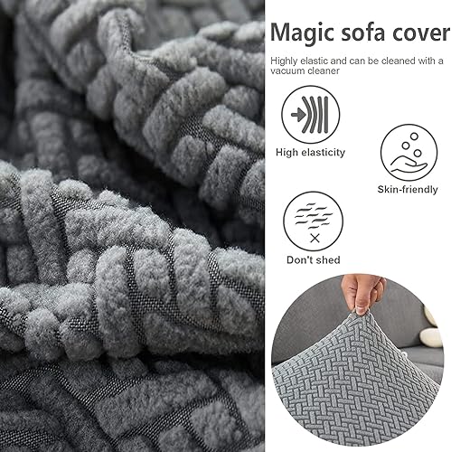 Miniatura 7 de Fundas de sofá mágicas, funda de cojín elástica universal resistente al desgaste, antideslizante, en forma de L, funda de sofá para diván