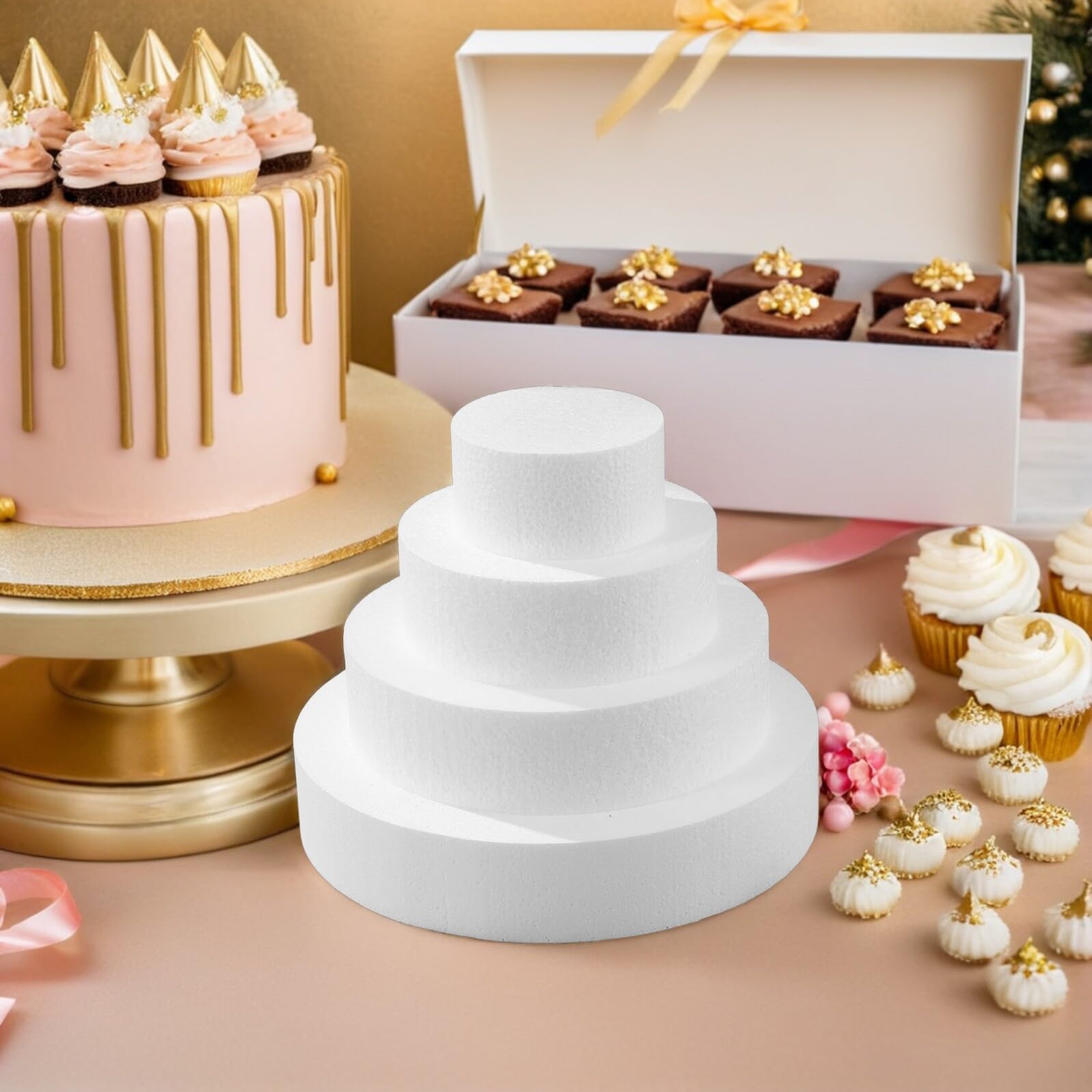 Hemobllo Set di 8 Finti Dolci Rotondi in Schiuma per Decorazione