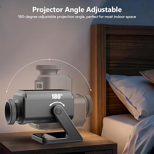 Miniatura 6 de Rossetta Proyector 3D, Mini Proyector de Galaxia HD 3D con Altavoz Bluetooth y Control Remoto, Temporizador de 1/2H, 60 Temas, Luz Nocturna para