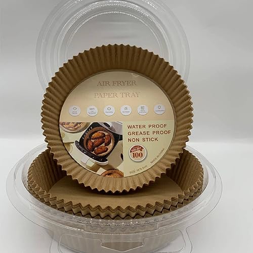 Miniatura 6 de AAFEEN 100 forros para freidora de aire de 6.3 pulgadas | Forro de papel desechable resistente a altas temperaturas | Hojas de papel antiadherente a
