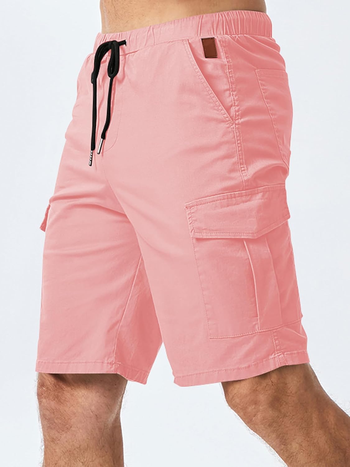 JMIERR Mens Casual Cargo Shorts - Cotton Drawstring Stretch Summer Beach Shorts Twill Chino Short with 6 Pockets - Image 4