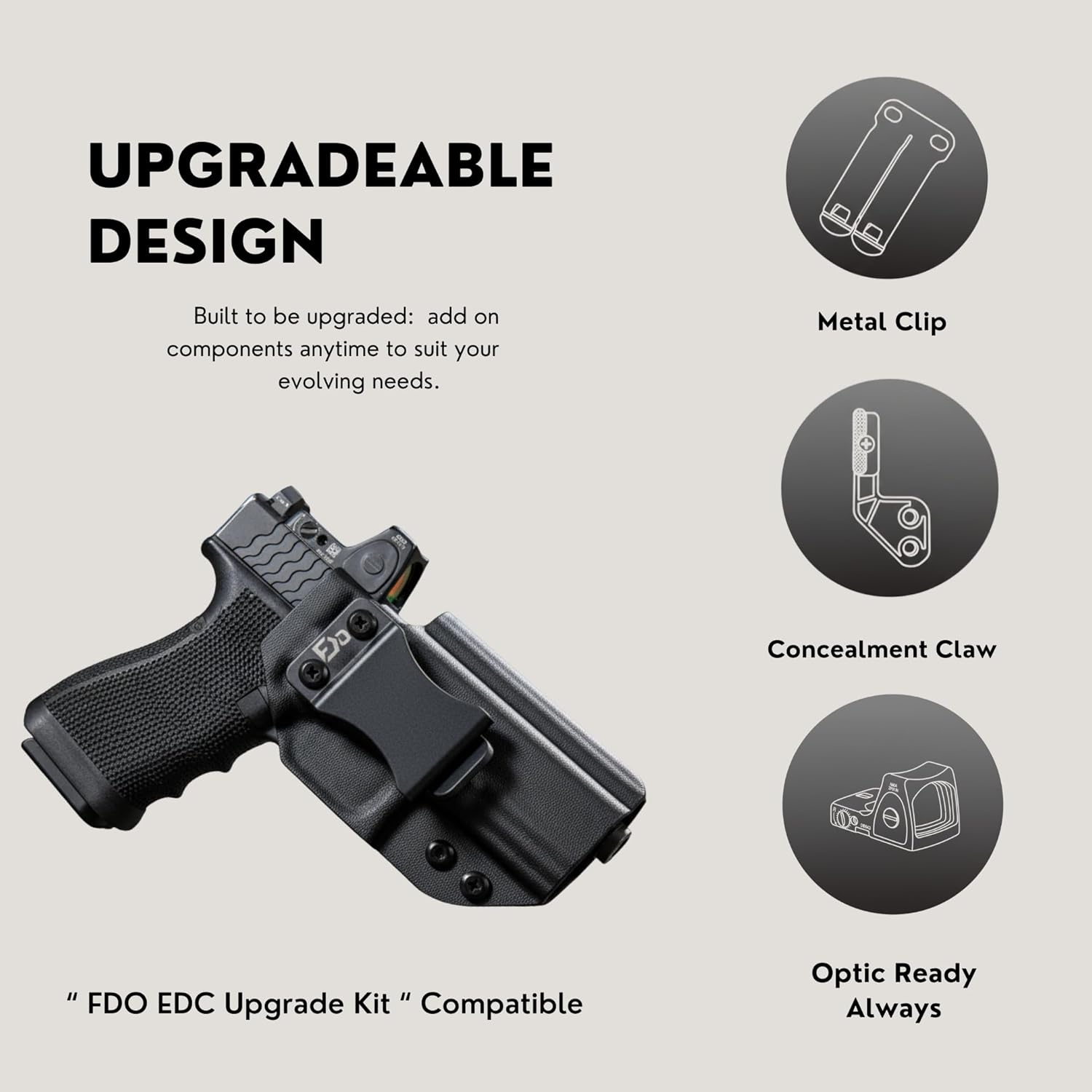 FDO Industries IWB Kydex Holster Concealed Carry - Optics Ready - Made in USA