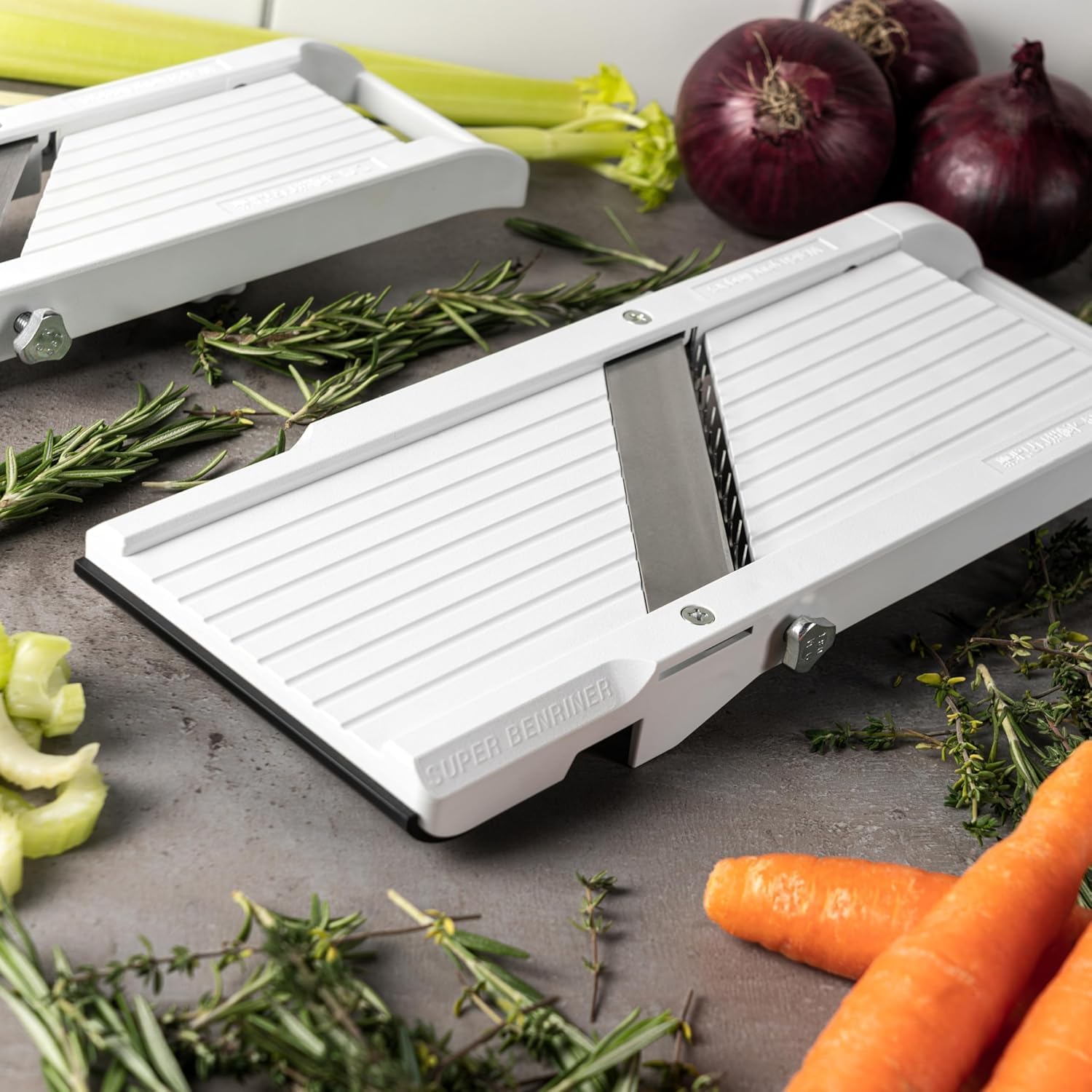 Benriner BN-120W Mandoline, Edelstahl, weiß