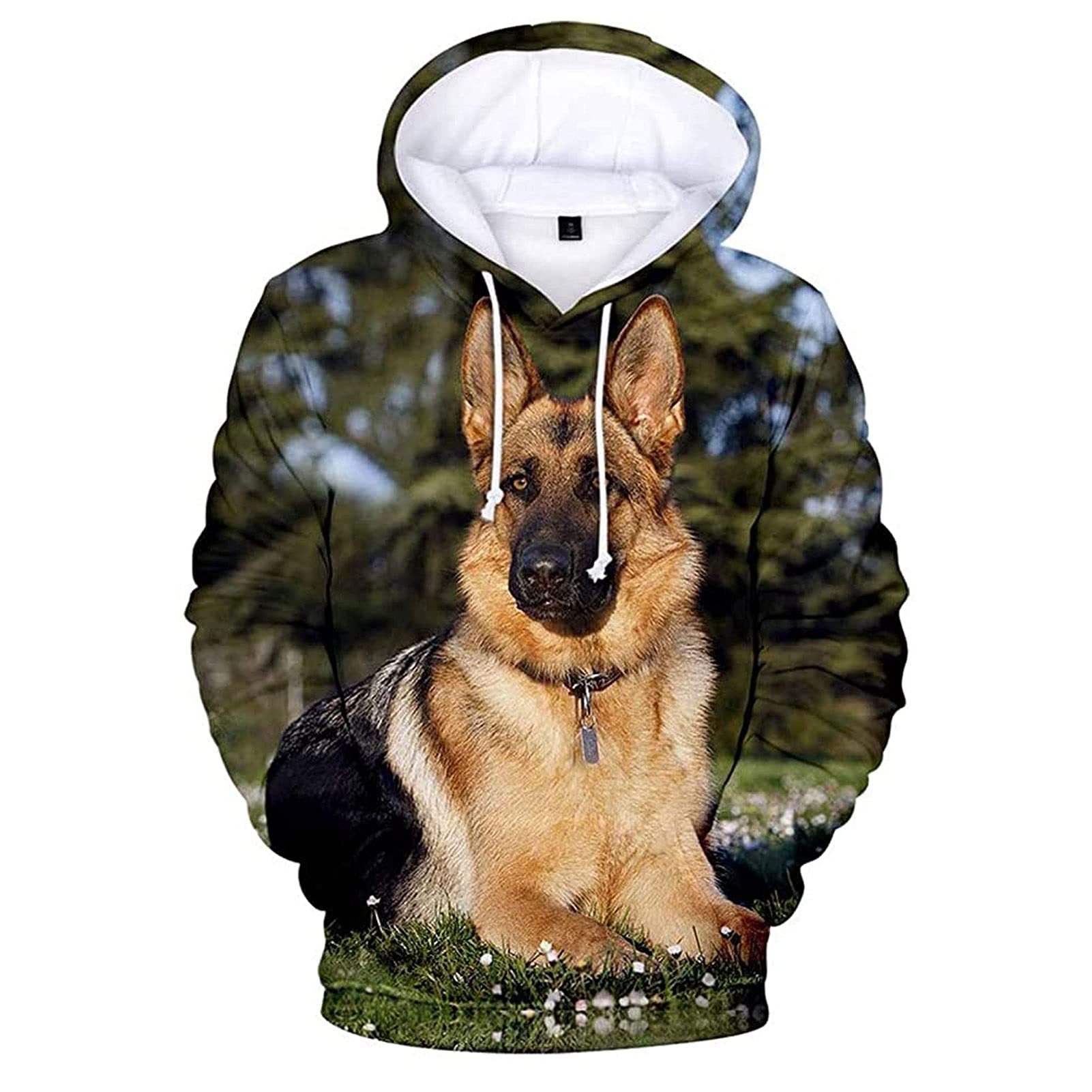 3D German Shepherd Hoodies, Men Women Cute Pet Dog Printed Hooded Sweatshirt, Boy Girls Hoody Design Top