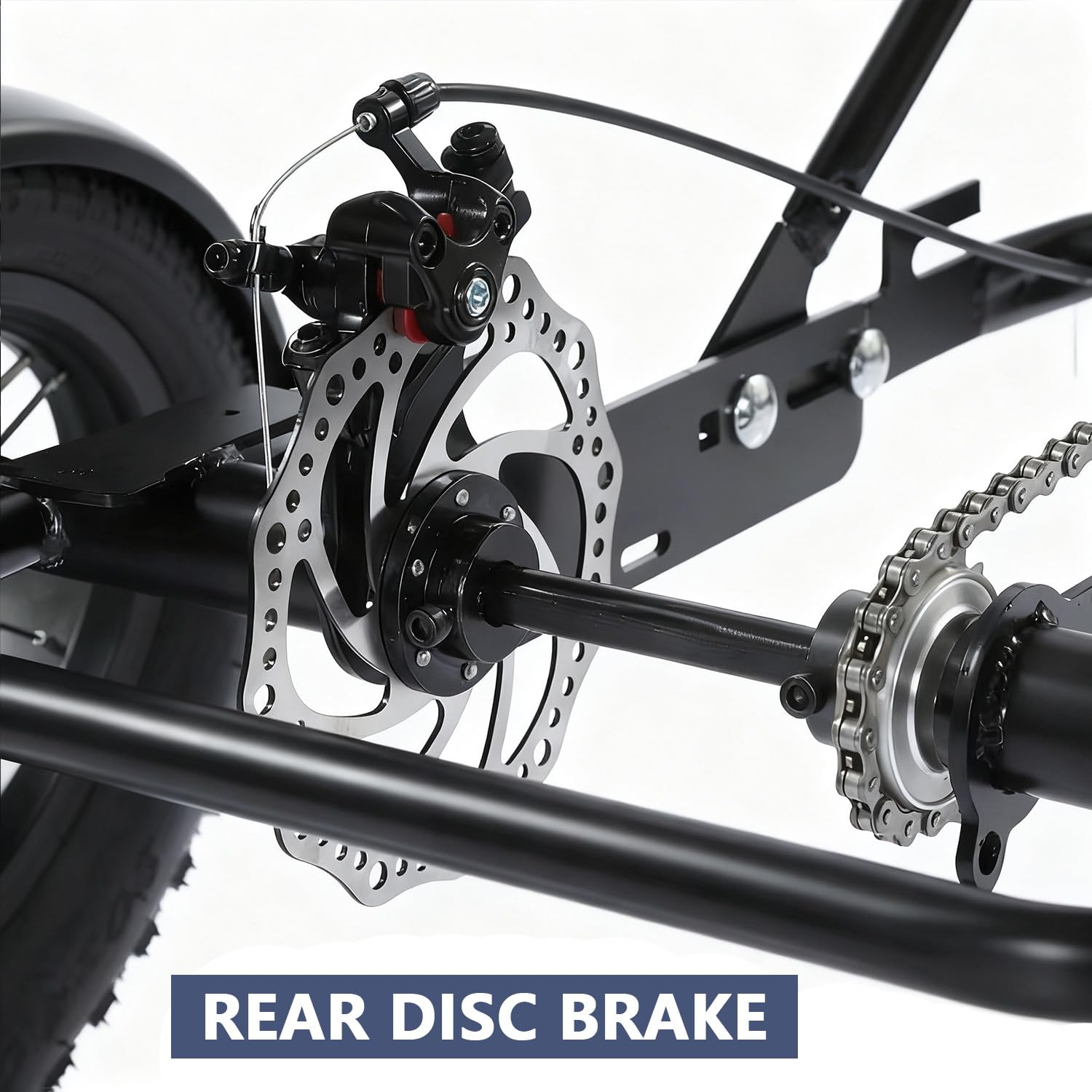 Triciclo Elettrico Adulti 20"x4.0" Fat Tire – 48V 12Ah Batteria Rimovibile, 350W Motore, Triciclo Elettrico da Carico Non Pieghevole con Sospensioni, Cestino, Autonomia Fino a 40km