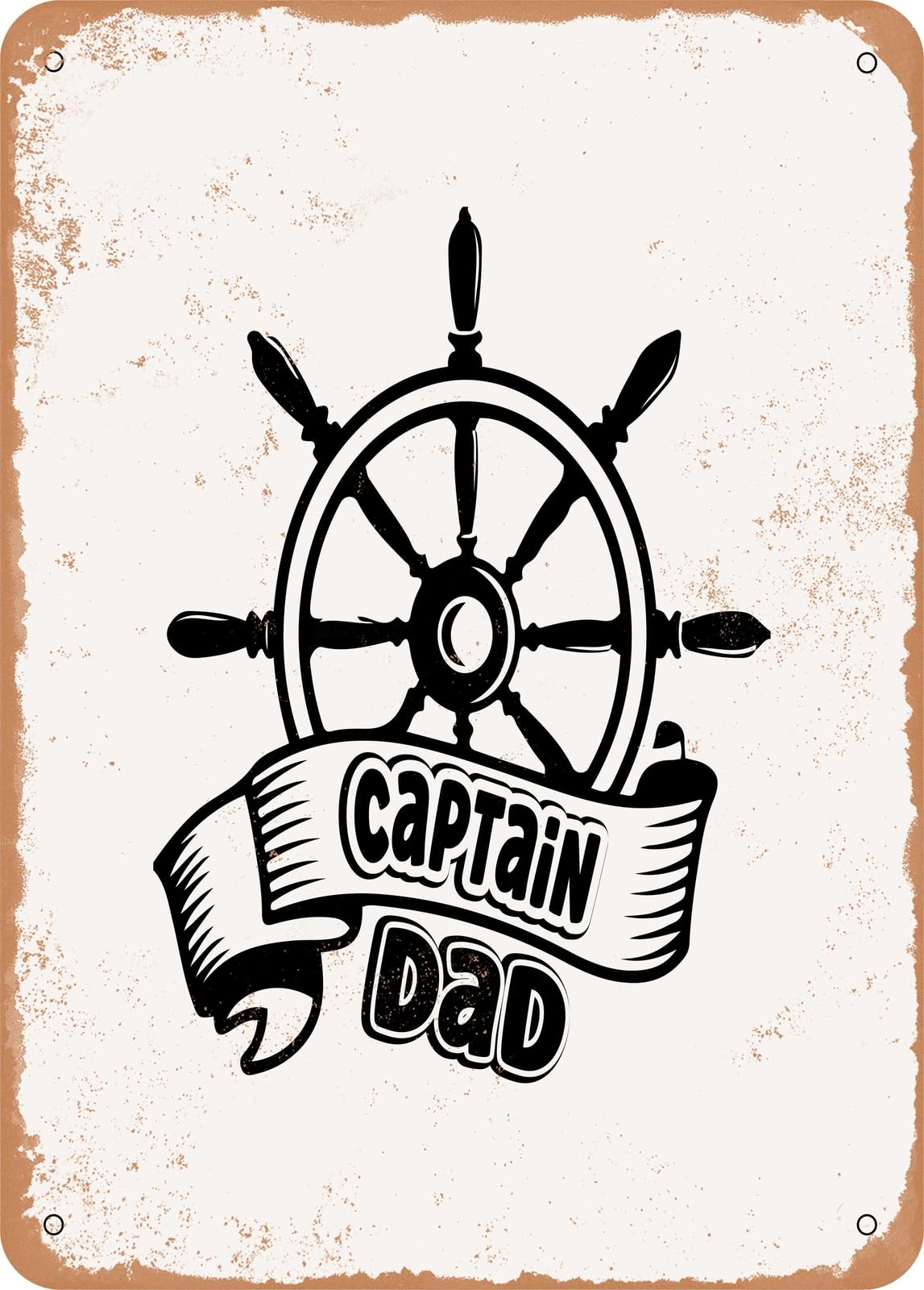 Metal Sign - Captain Dad - Vintage Rusty Look home decor