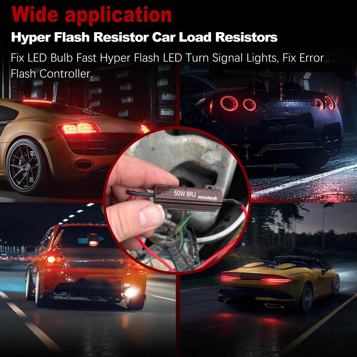 10k Resistor Mxuteuk 4Pcs Led Resistor Car Load Resistors 50W 8Ohm For Fix LED Bulb Fast Hype Led Turn Signal Resistor