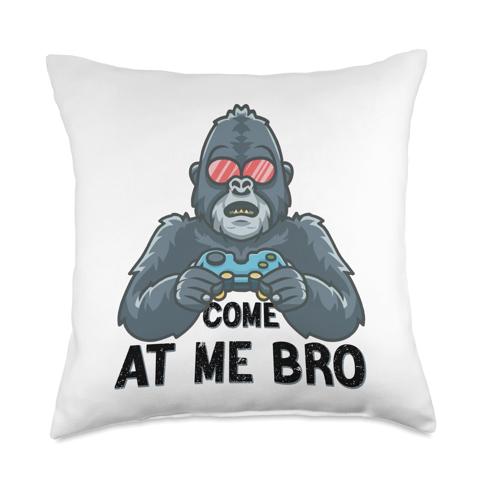 Woerexker Girls Multicolor Come At Me Bro Gorilla Monkey Tag Vr Gamer Gifts Throw Pillow
