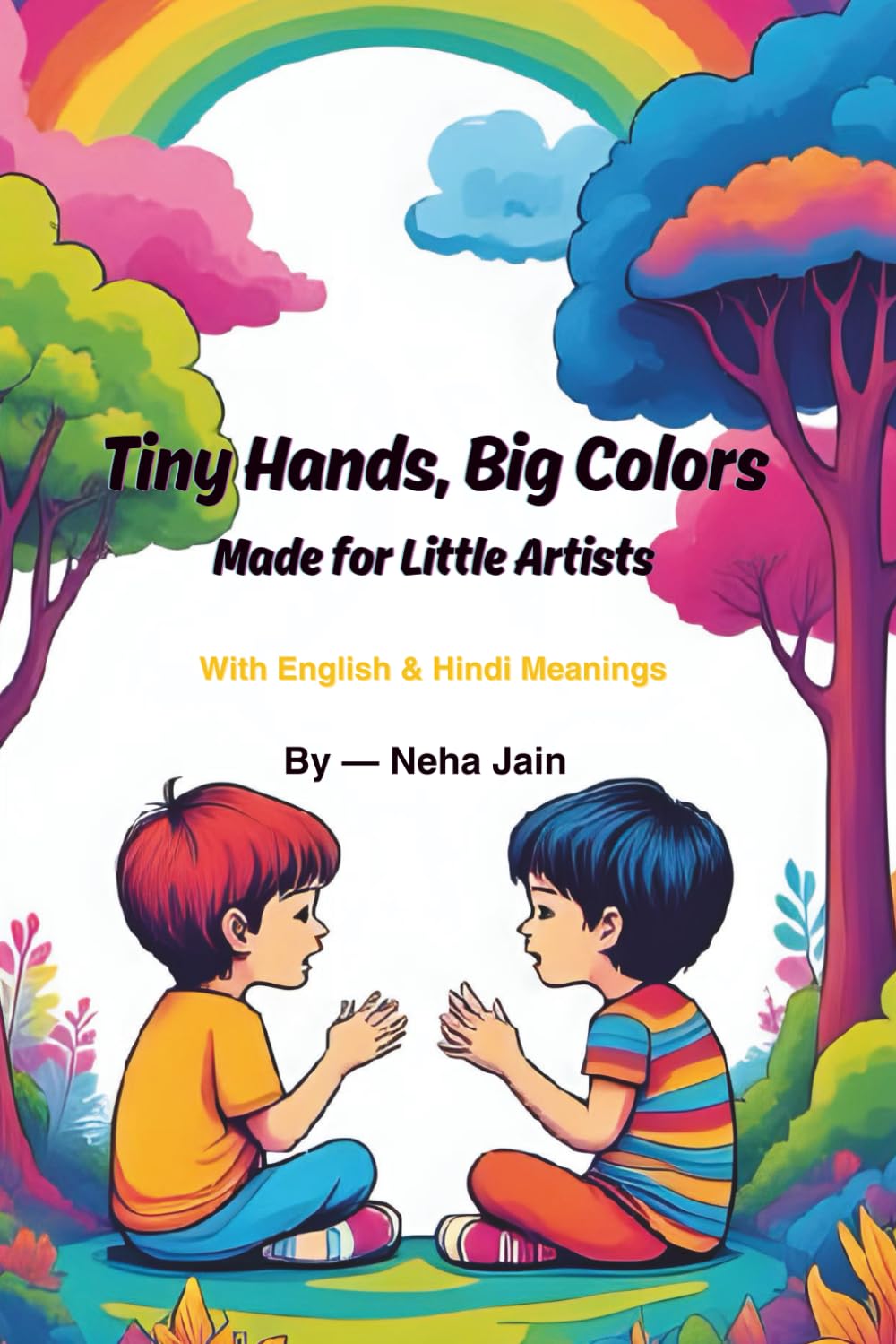 Tiny Hands, Big Colors: 40 Coloring Pages for Kids with English & Hindi Meanings: Fun Coloring Book for Little Artists | Vocabulary with English & Hindi | Ages 3–8
