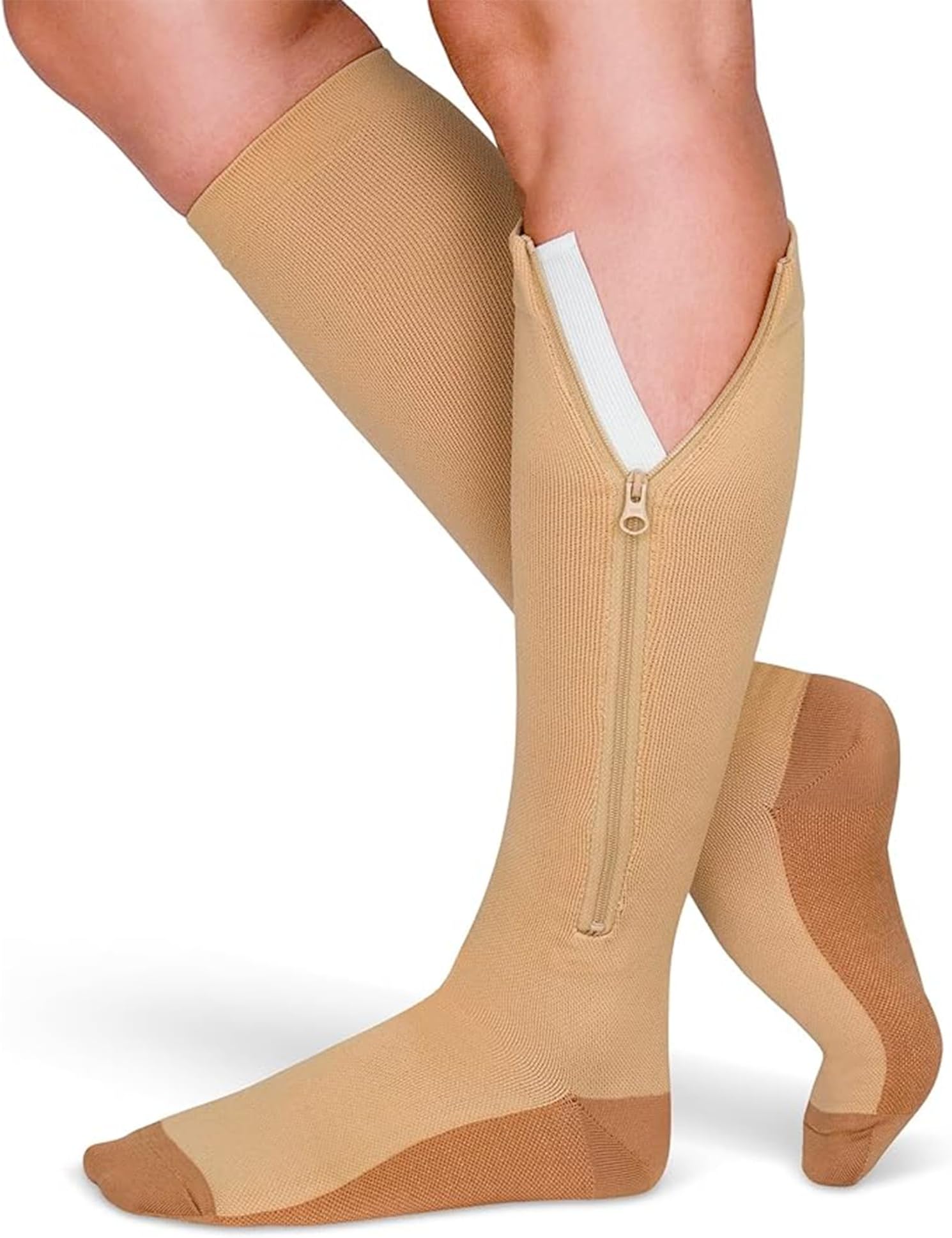 TheraMagic® Zipper Compression Socks for Men & Women, 20-30mmHg Closed Toe Graduated Zippered Compression Stocking