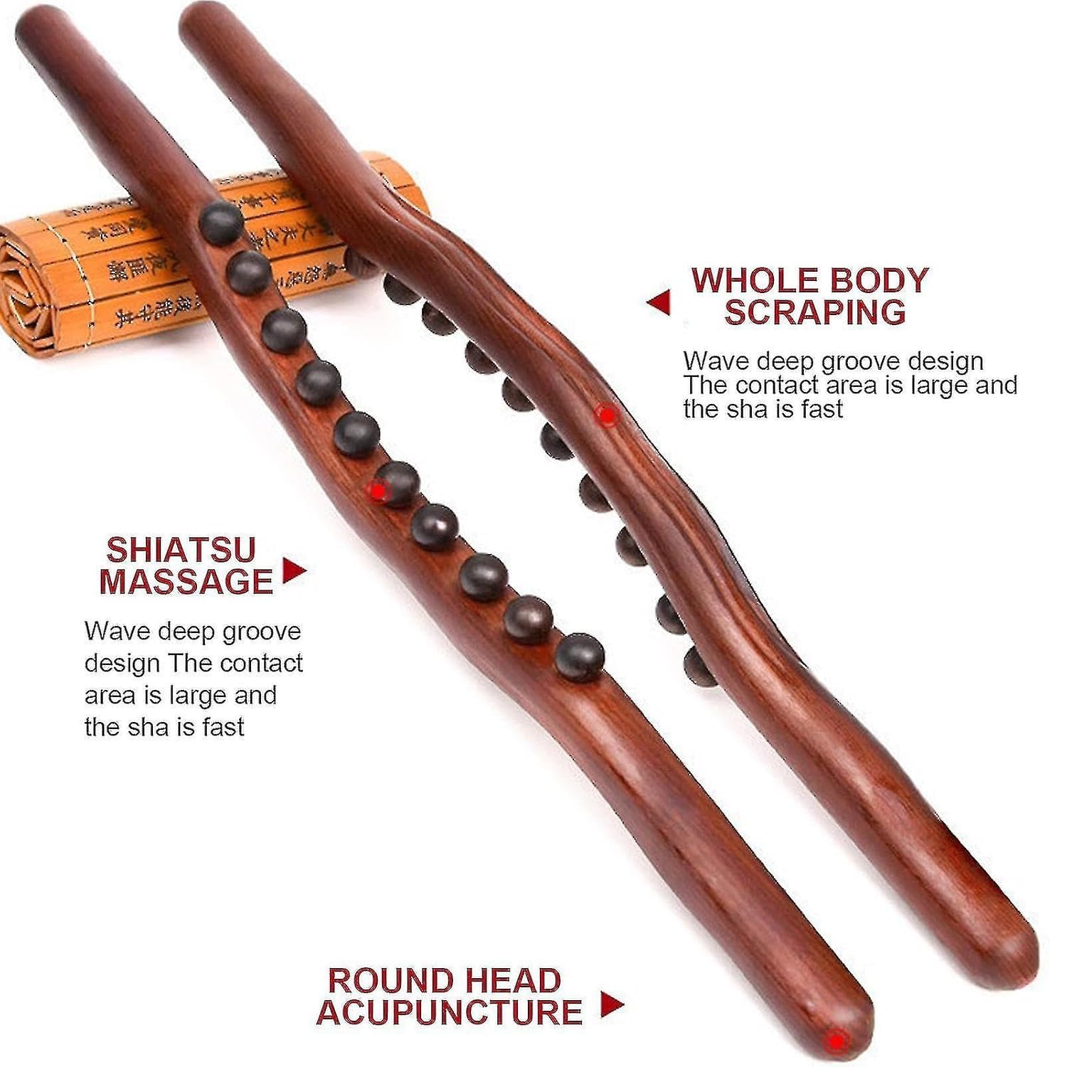 ACUWORLD Massage Roller stick Wood Gua Sha Tool Wooden Scraping Therapy Massage for Body Neck Shoulder Back Massager for, Muscle Belly Relief Tool (10 ball) ACUWORLD Massage Roller stick Wood Gua Sha Tool Wooden Scraping Therapy Massage for Body Neck Shoulder Back Massager for, Muscle Belly Relief Tool (10 ball)