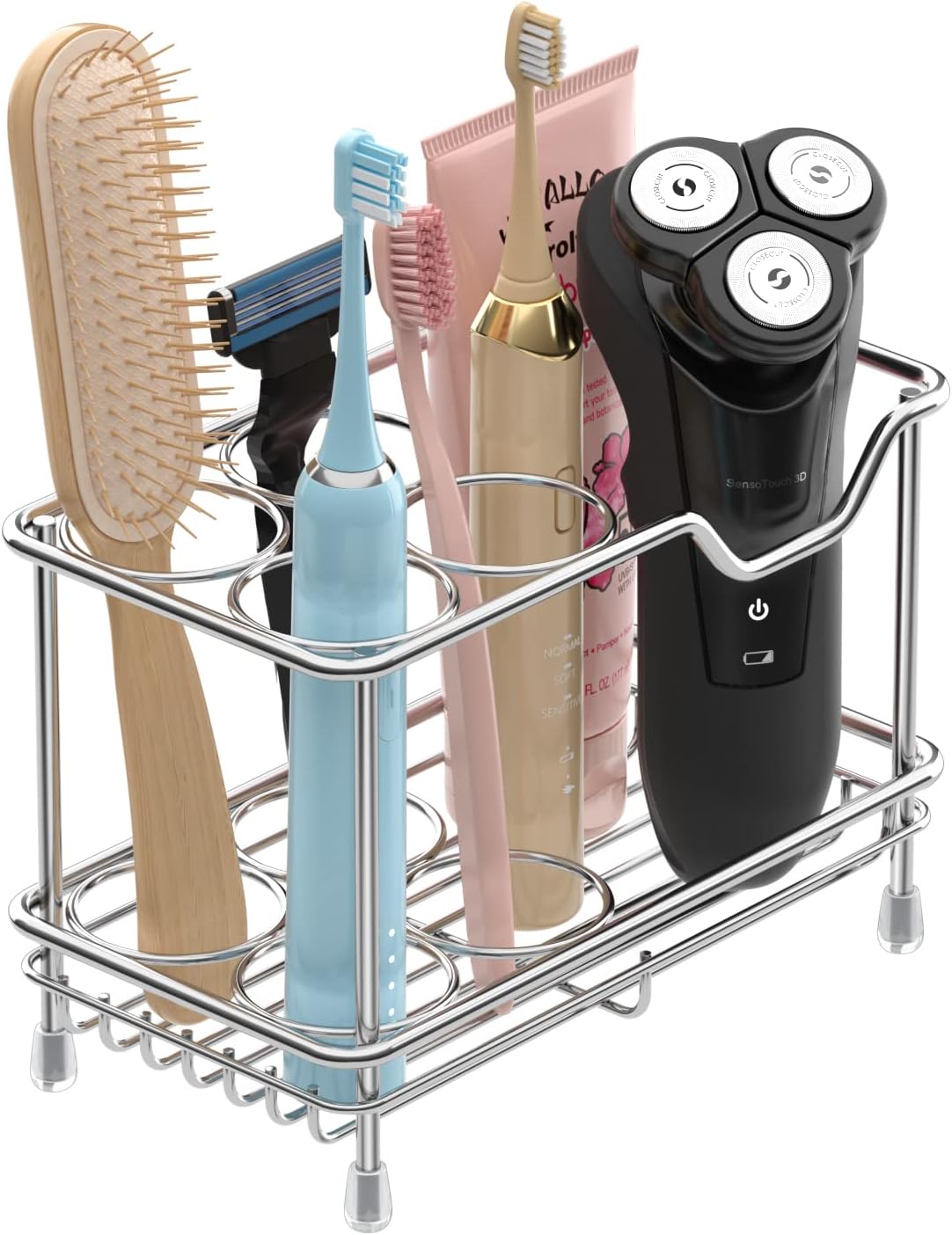 Soporte para Cepillos de Dientes, Multifuncional Eléctrico Estación de Cepillo de Diente, Pasta Brush Holder de Cepillo de Dientes RV Titular para Baño, Acero Inoxidable SUS304, Organizador de Baño