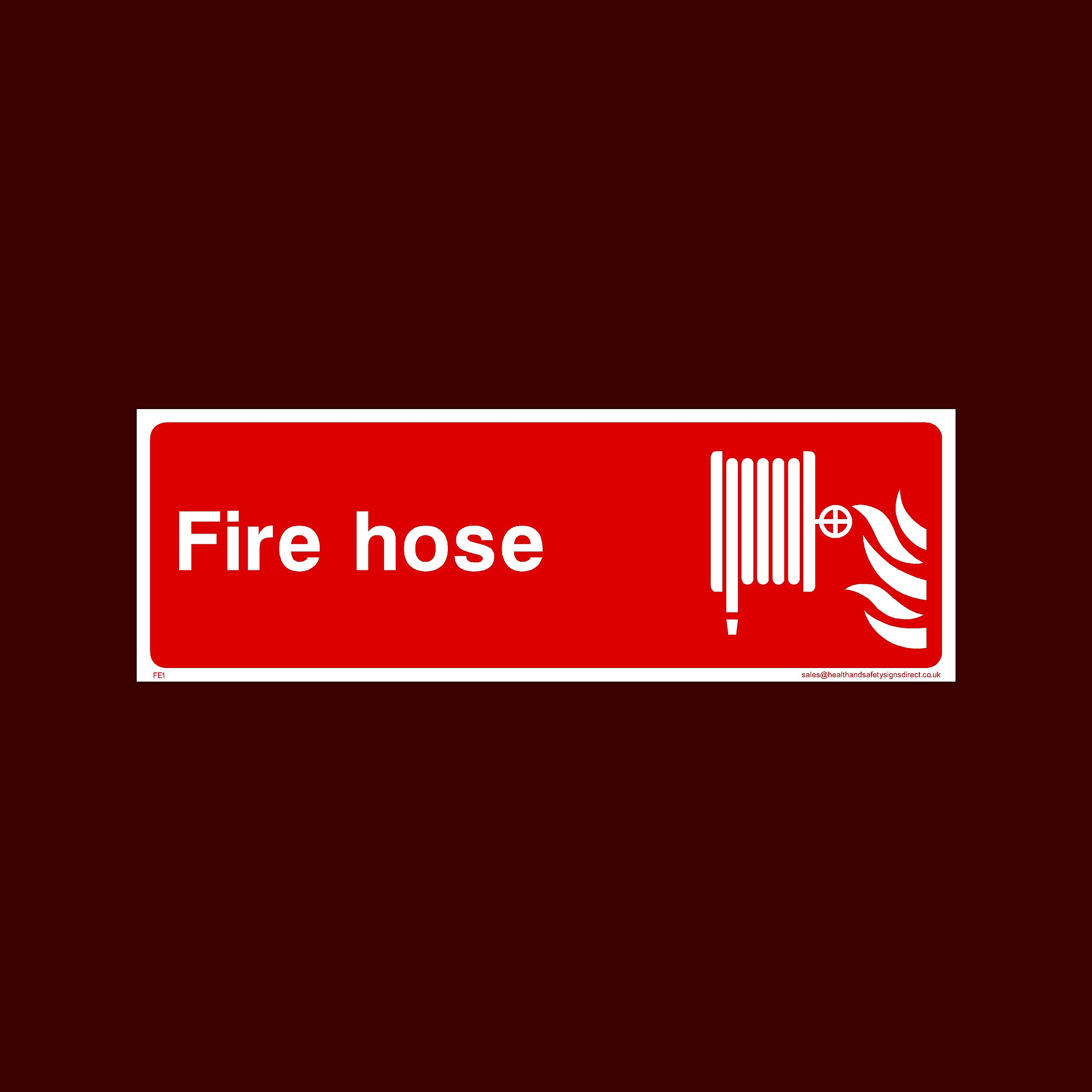 Buy Fire Hose Plastic Sign with double sided fixing tape (FE1) Fire