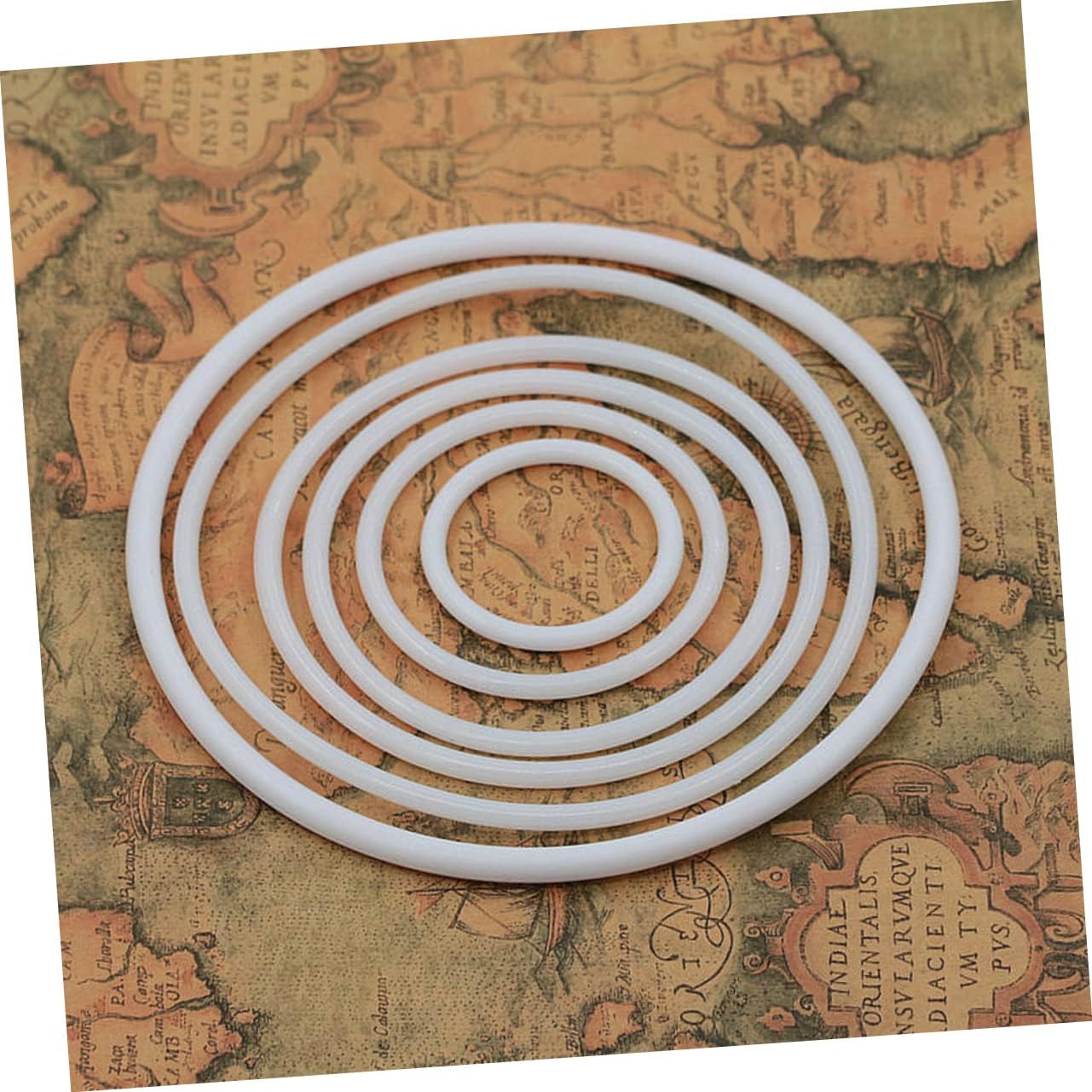 10pcs White Plastic Dreamcatcher Circles for DIY Crafts Round Hoops for Wall Hangings Mandalas and Creative Projects