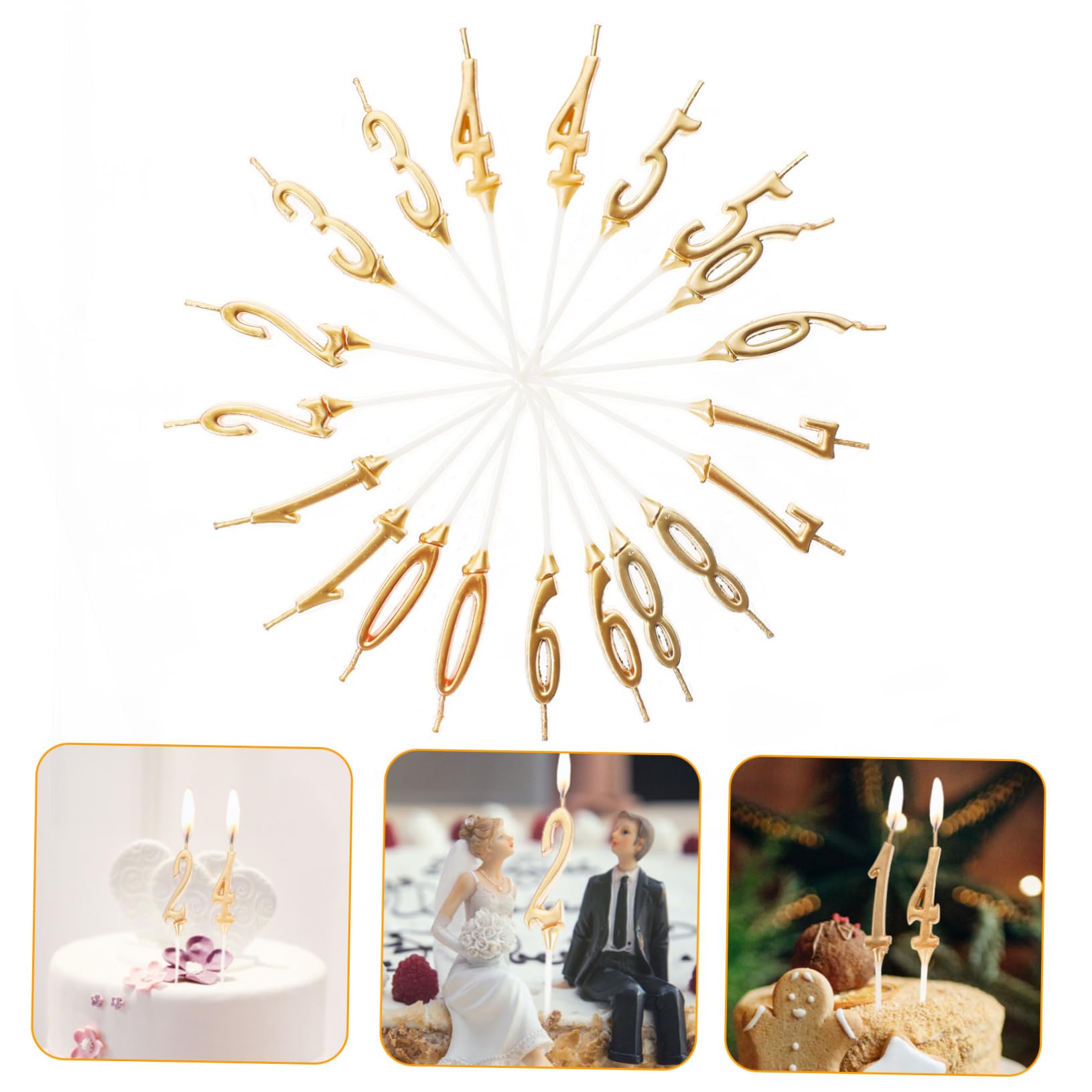 Zerodeko 3 Series Juego De Velas con Números Vela De Pastel Decoración De Cumpleaños Velas De Pastel Primeros De La Torta Feliz Cumpleaños Vela Número De Cera 20 Piezas*3