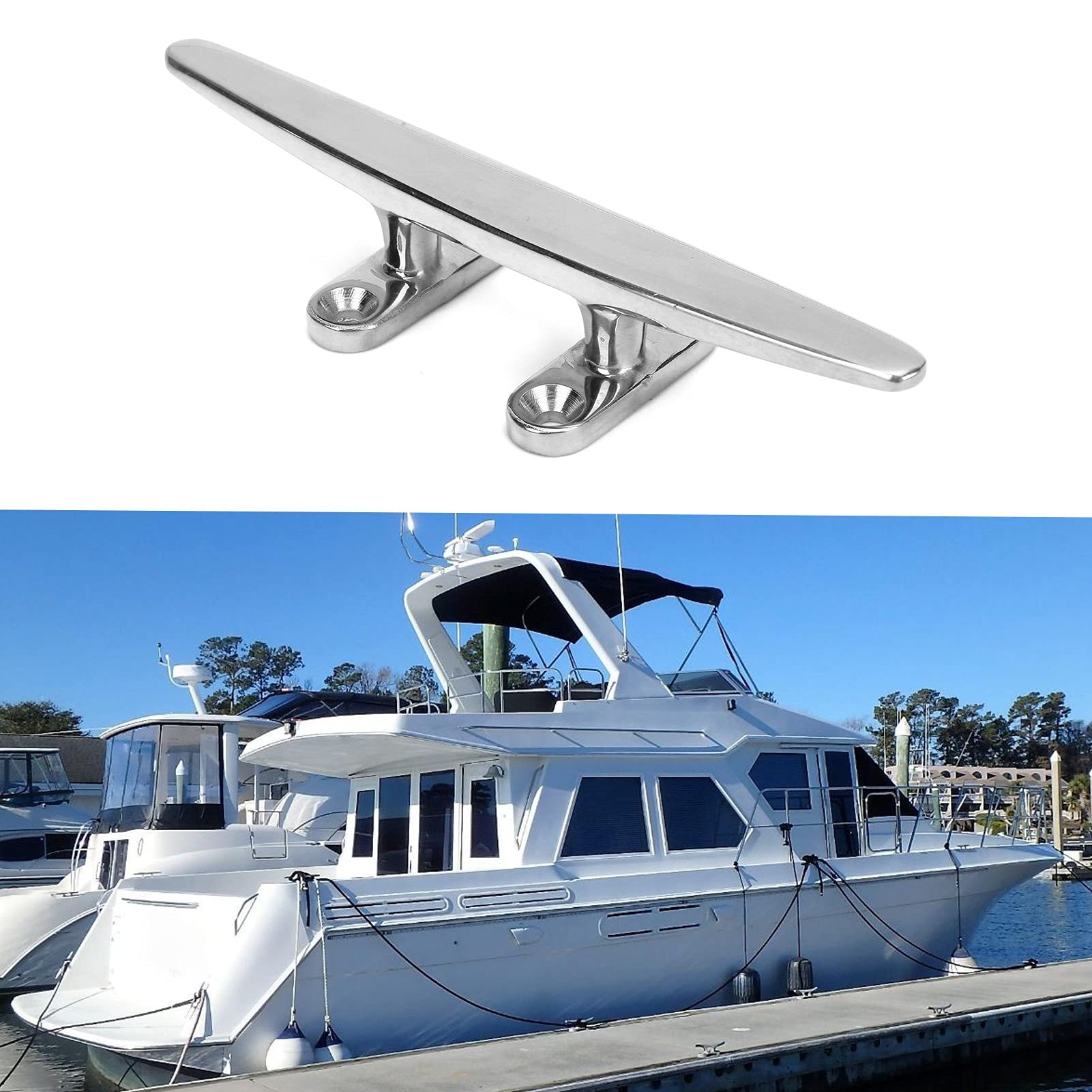 Bitta per Pontile per Barca, Bitta per Barca da 8 Pollici Bitta per Barca in Acciaio Inossidabile Bitta per Barca Portatile per Corda Ferramenta per Barche Accessori per Barche