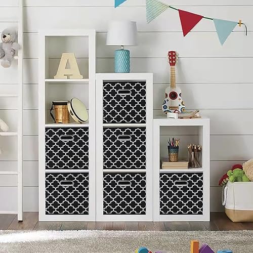 Miniatura 4 de Yunkeeper Contenedores de almacenamiento de cubos de 11 pulgadas, cubos organizadores de tela con asa, cubos plegables para almacenamiento de tela o