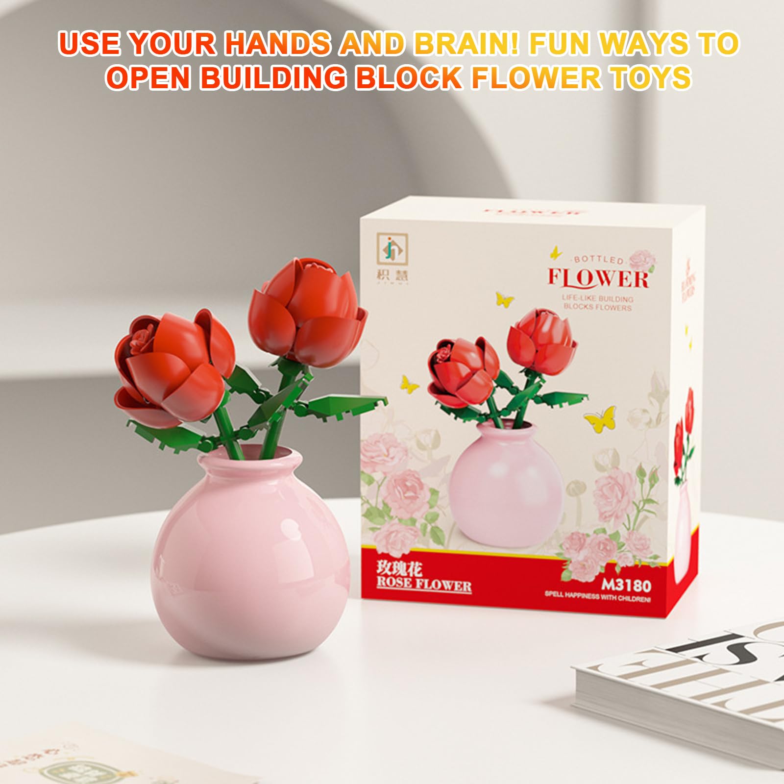 Flower Building Blocks Set, Mini Botanical Plants Model Kit for Adults Home Decor Flowers Display - Image 3