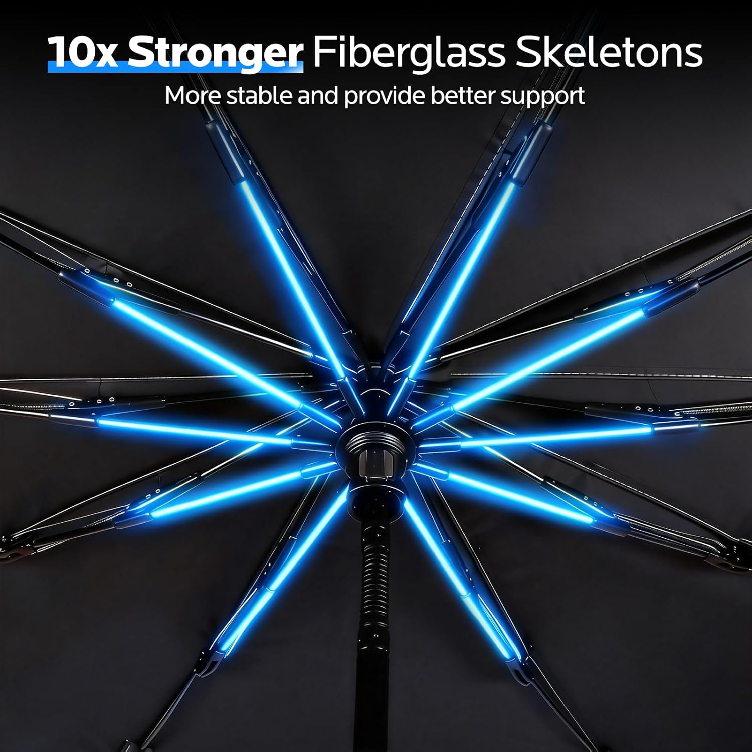 Sun Shade for Car Windshield: Windshield Sun Shade and 10 Skeletons,Protect Car from Sun Rays & Heat Damage Keep Cool and Protect Interior-56 L X 31" W